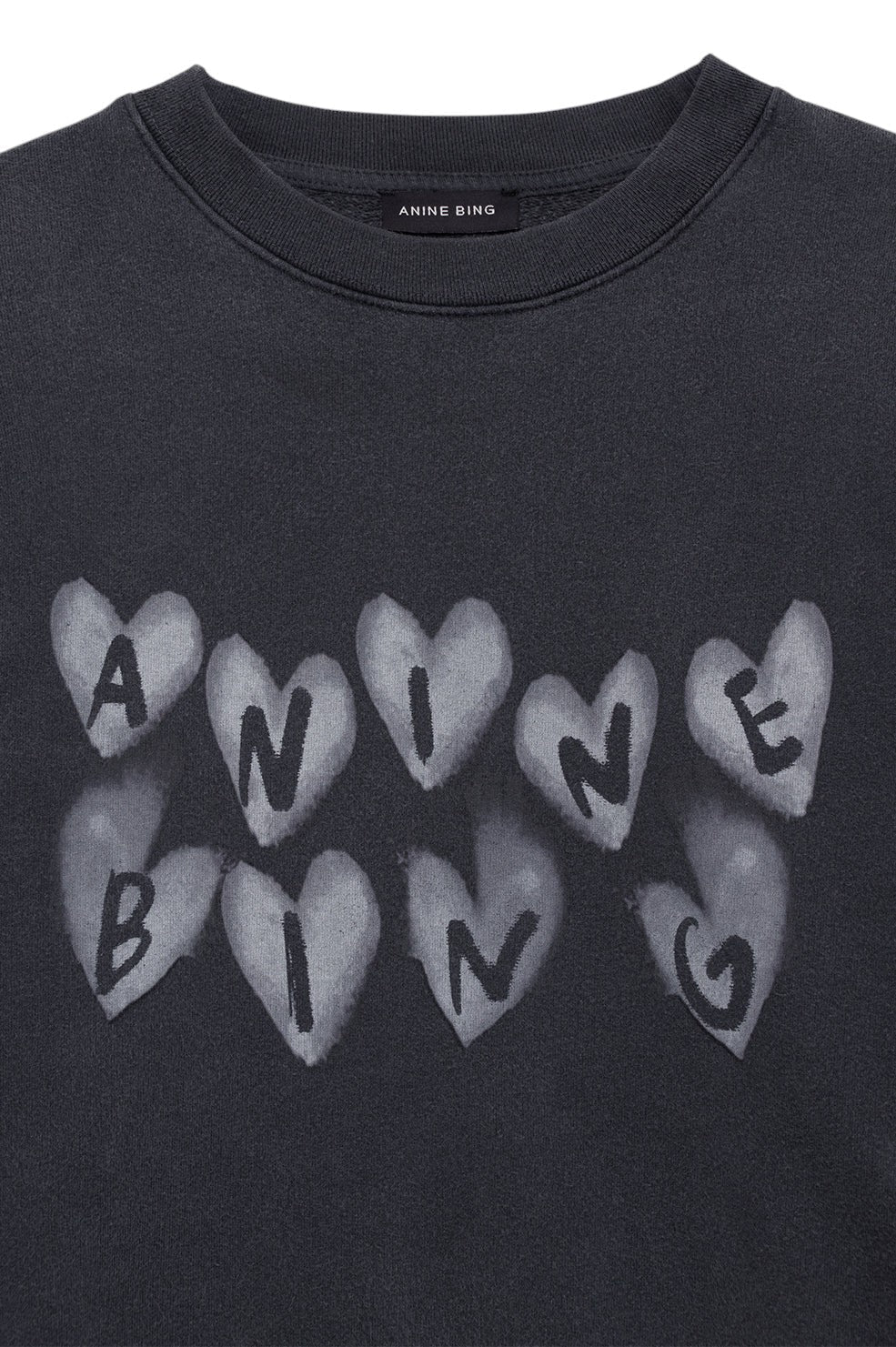 Spencer Sweatshirt Hearts - Washed Black