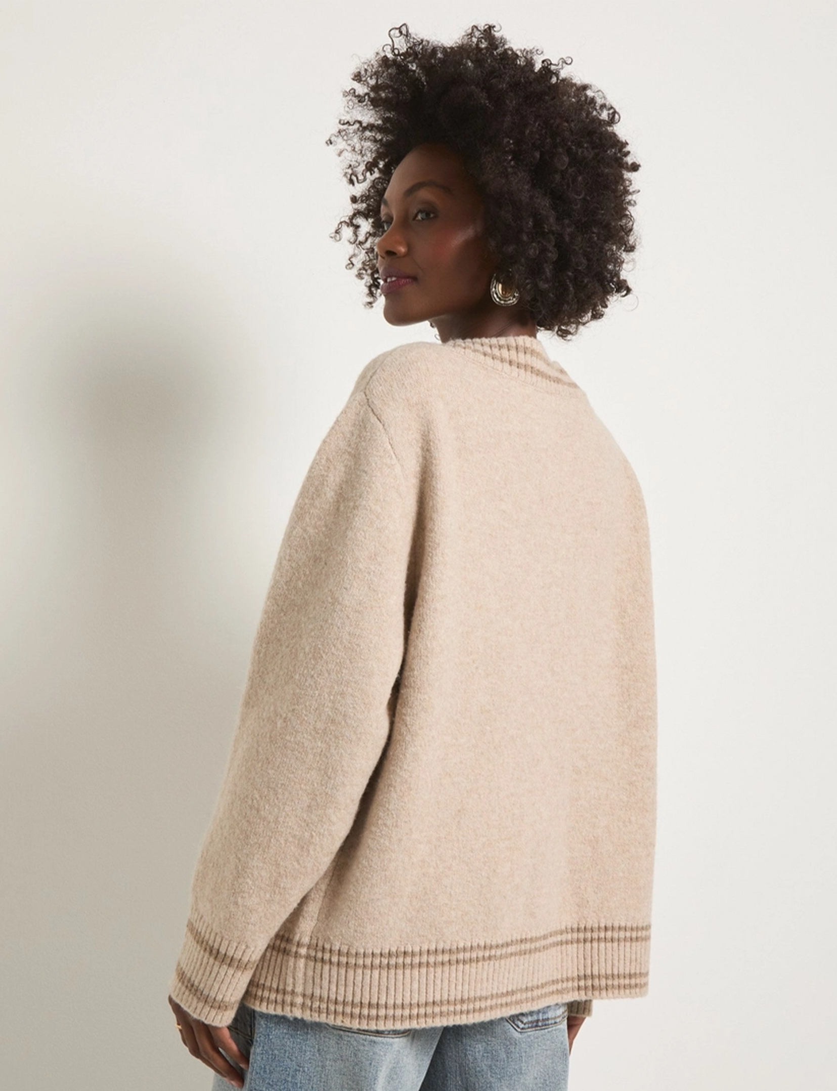 Island Cardigan, Heather Cream