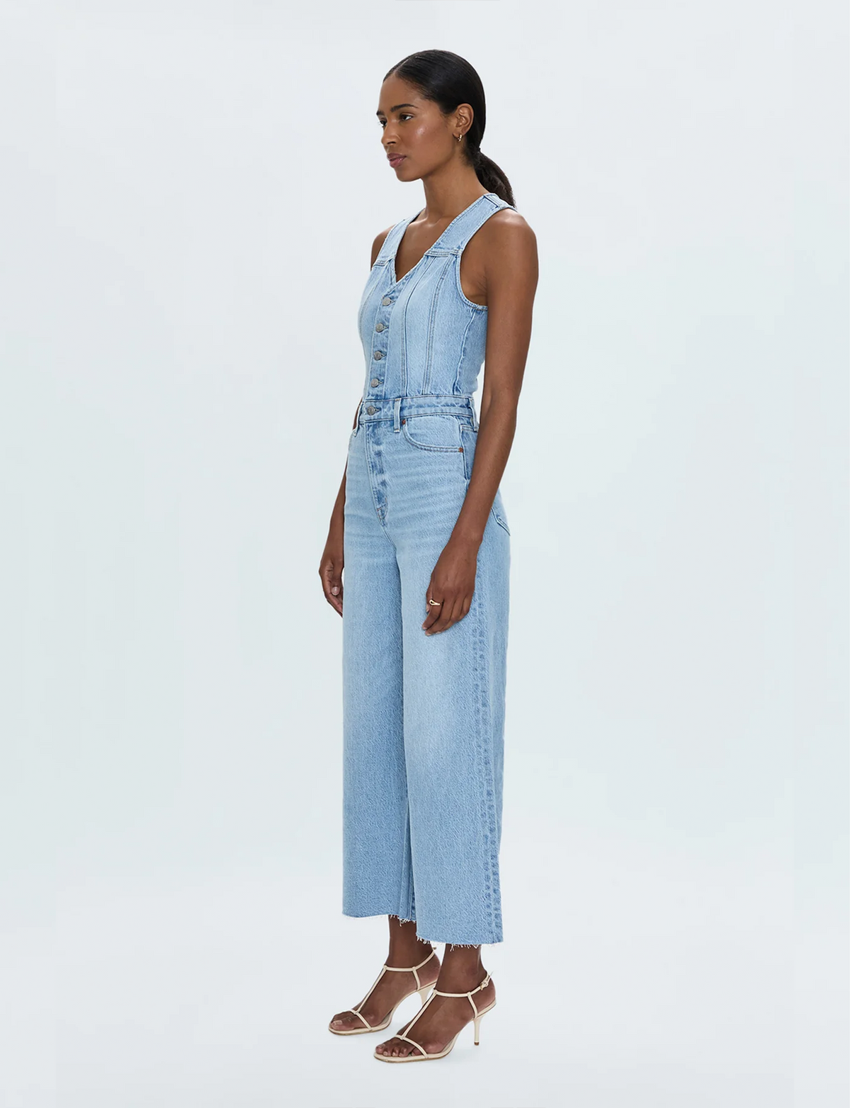 Aria Fitted Vest Cropped Jumpsuit, Priority