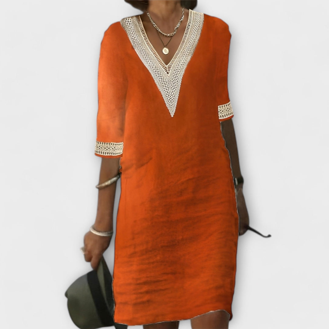 Fiora | Women's Crochet Dress with Openwork Design and Flowy Silhouette