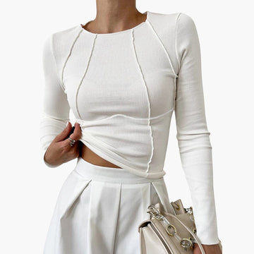 Camilla | Long Sleeve Top with Sculpted Seams