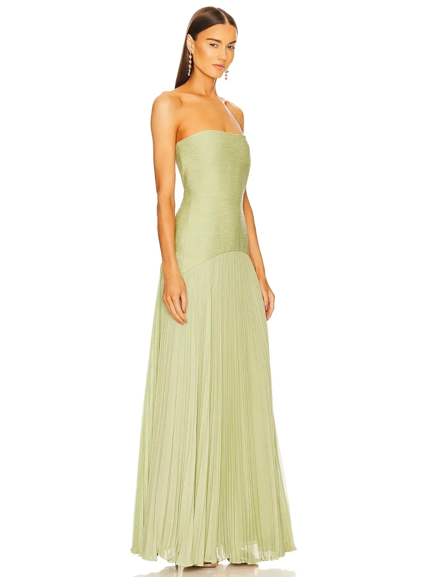 Evangeline | Women's Strapless Pleated Maxi Dress Formal Evening Gown