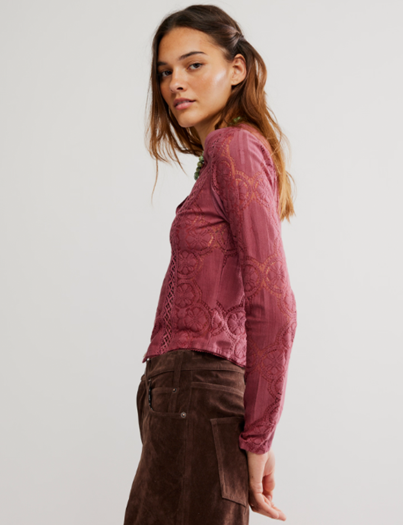 Jae Knit Long Sleeve, Crushed Berry