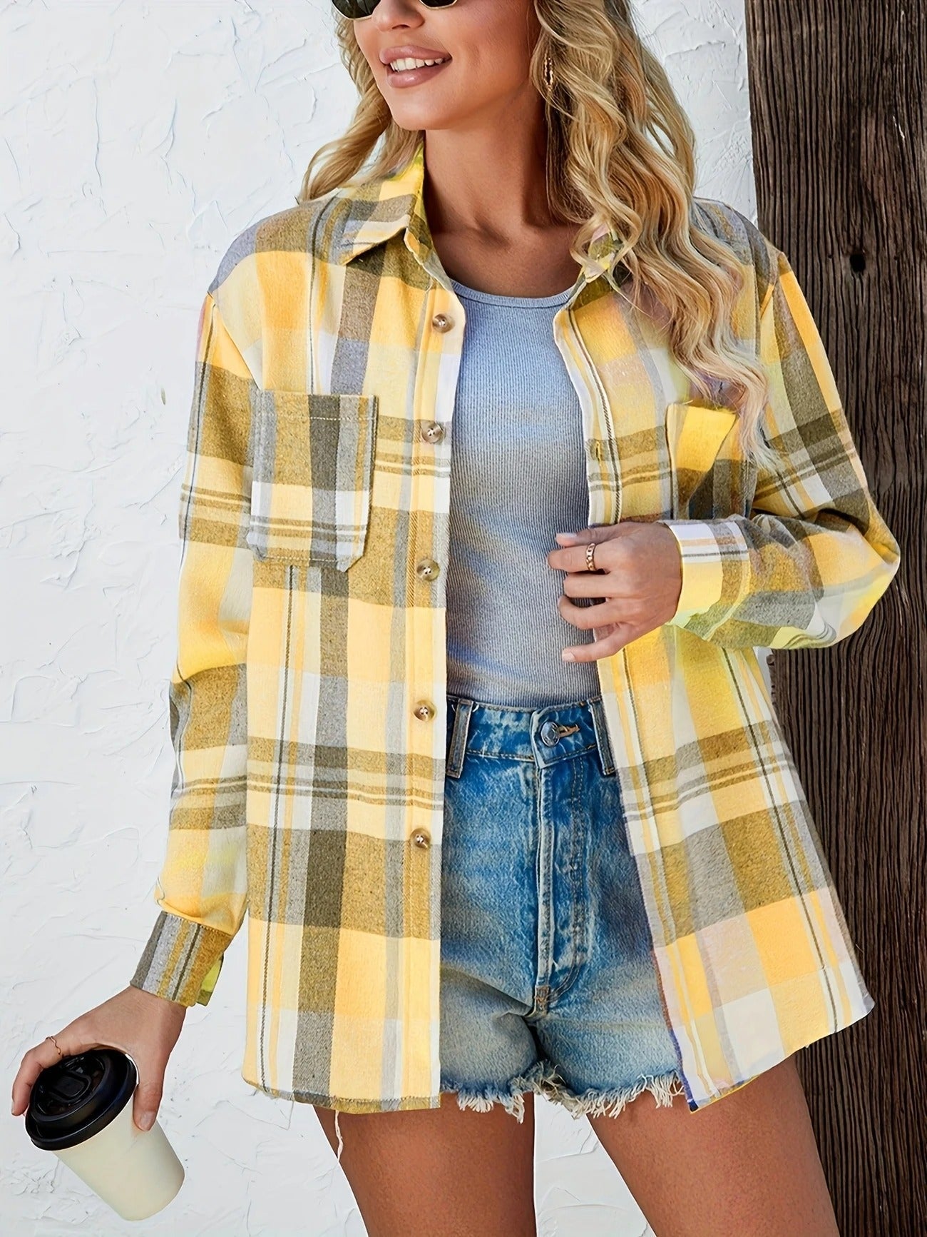 Harper | Women's Oversized Plaid Flannel Button-Down Shirt
