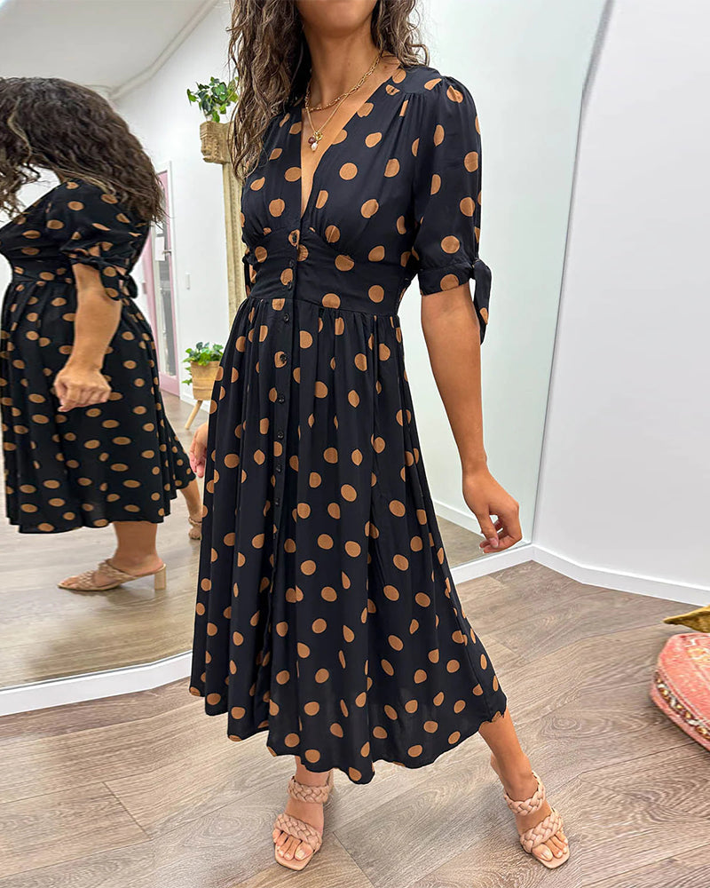 Daisy | Women's Polka Dot Dress with Flattering Fit and Classic Design
