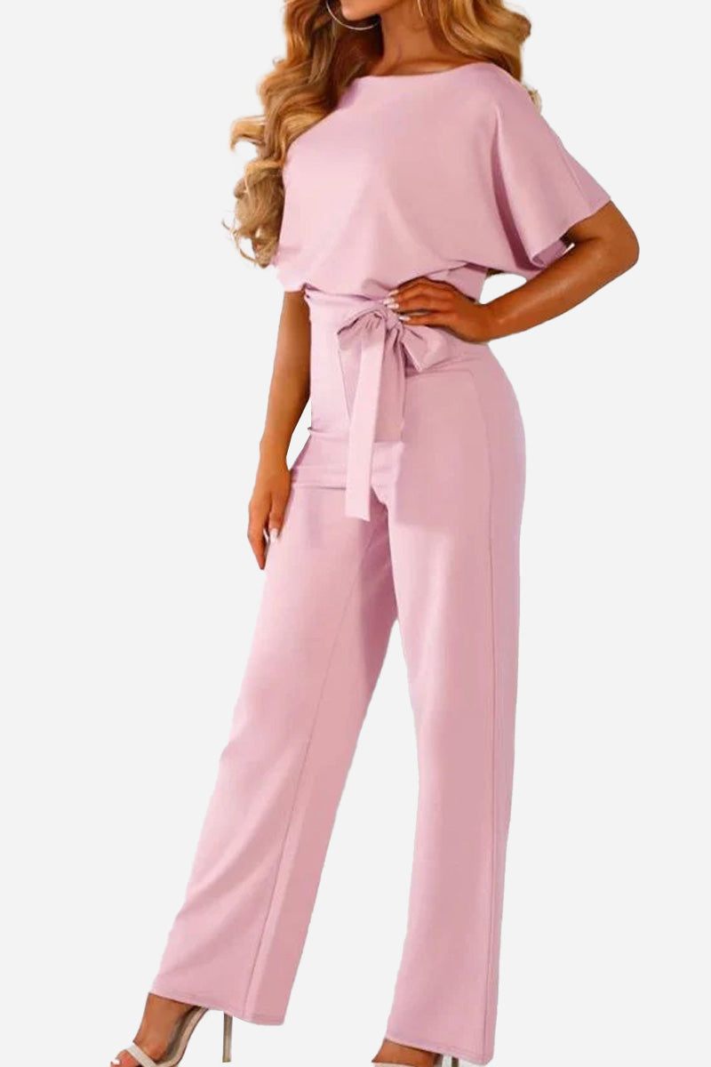 Blaire | Women's Wide-Leg Jumpsuit with Belt and Batwing Sleeves