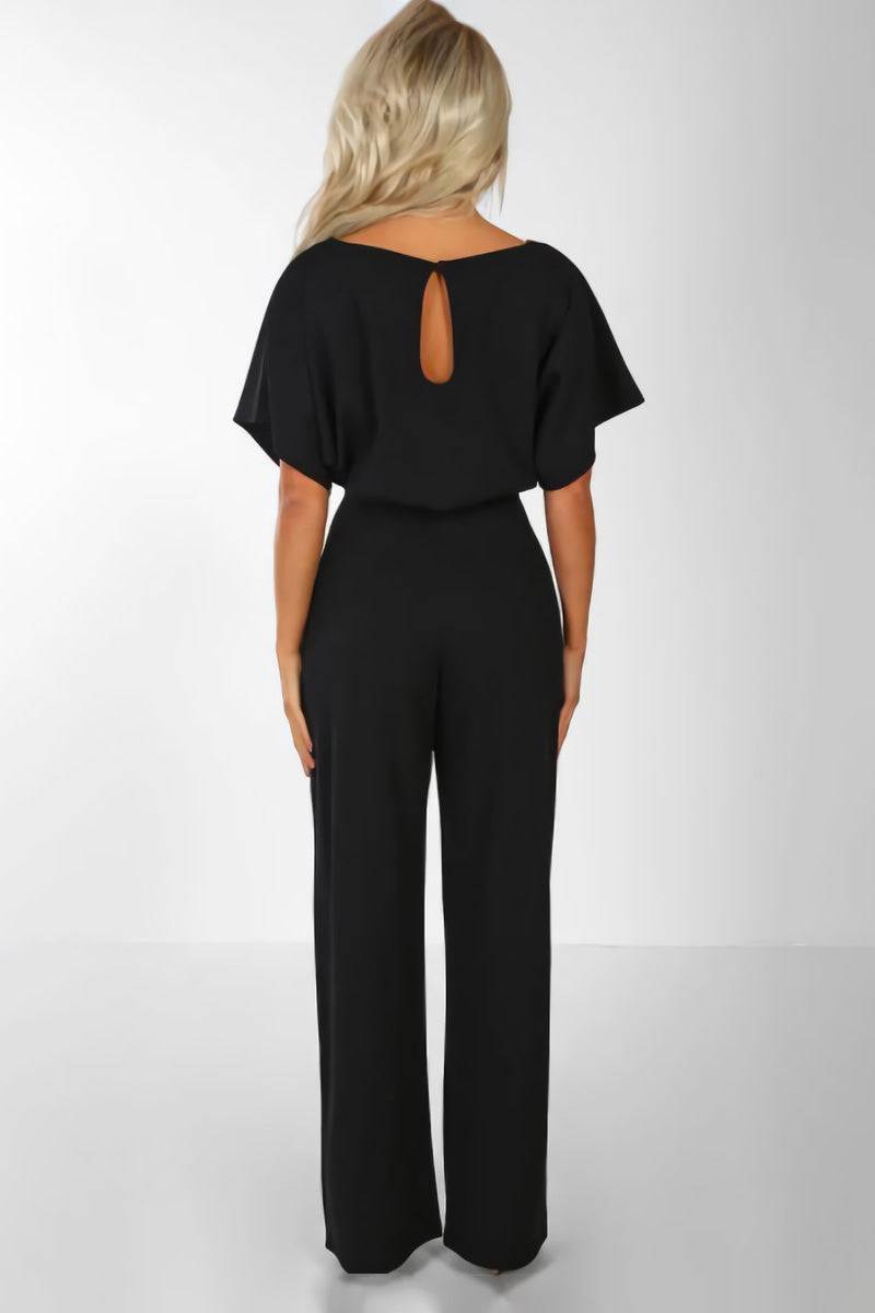 Blaire | Women's Wide-Leg Jumpsuit with Belt and Batwing Sleeves