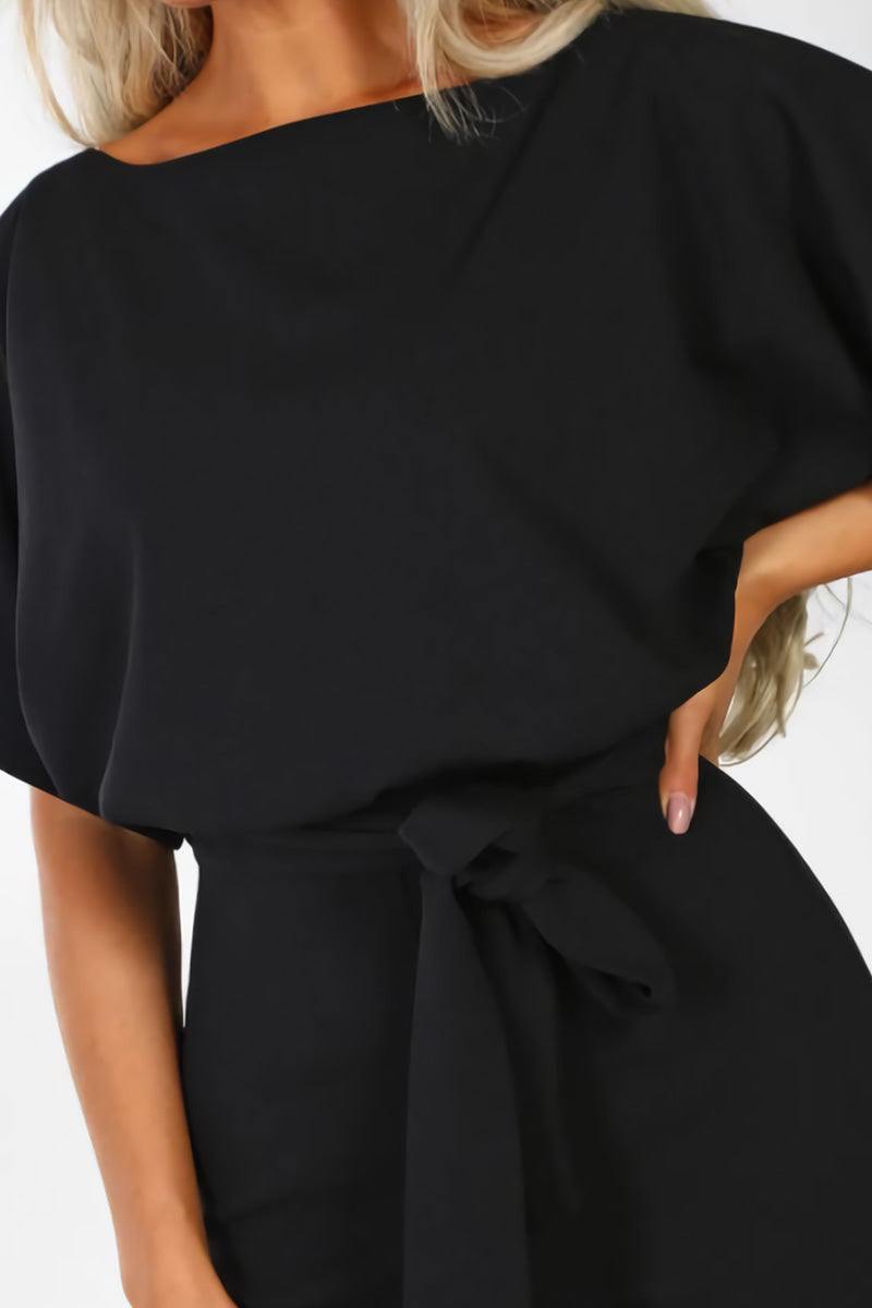 Blaire | Women's Wide-Leg Jumpsuit with Belt and Batwing Sleeves