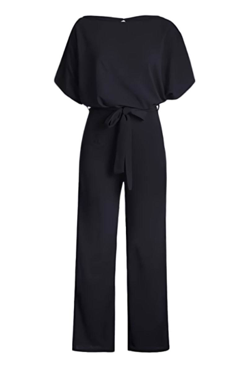 Blaire | Women's Wide-Leg Jumpsuit with Belt and Batwing Sleeves