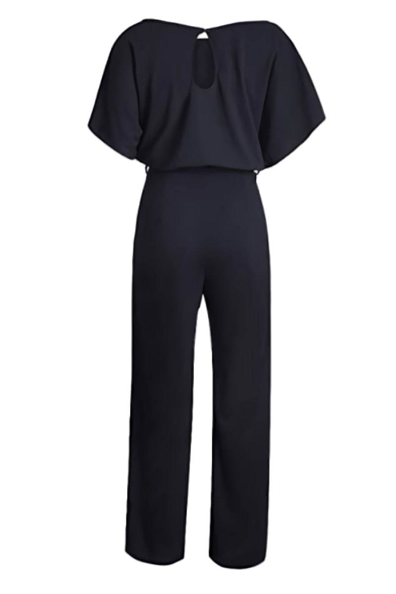 Blaire | Women's Wide-Leg Jumpsuit with Belt and Batwing Sleeves