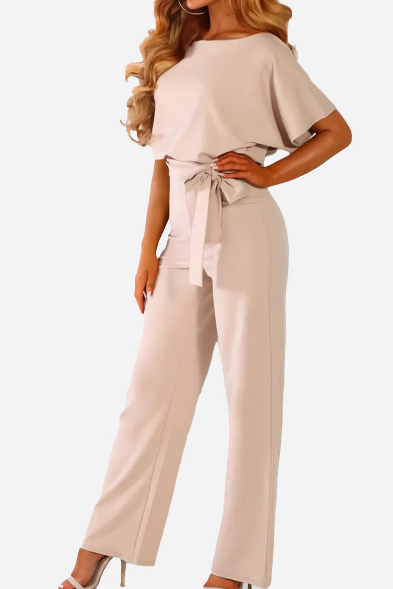 Blaire | Women's Wide-Leg Jumpsuit with Belt and Batwing Sleeves