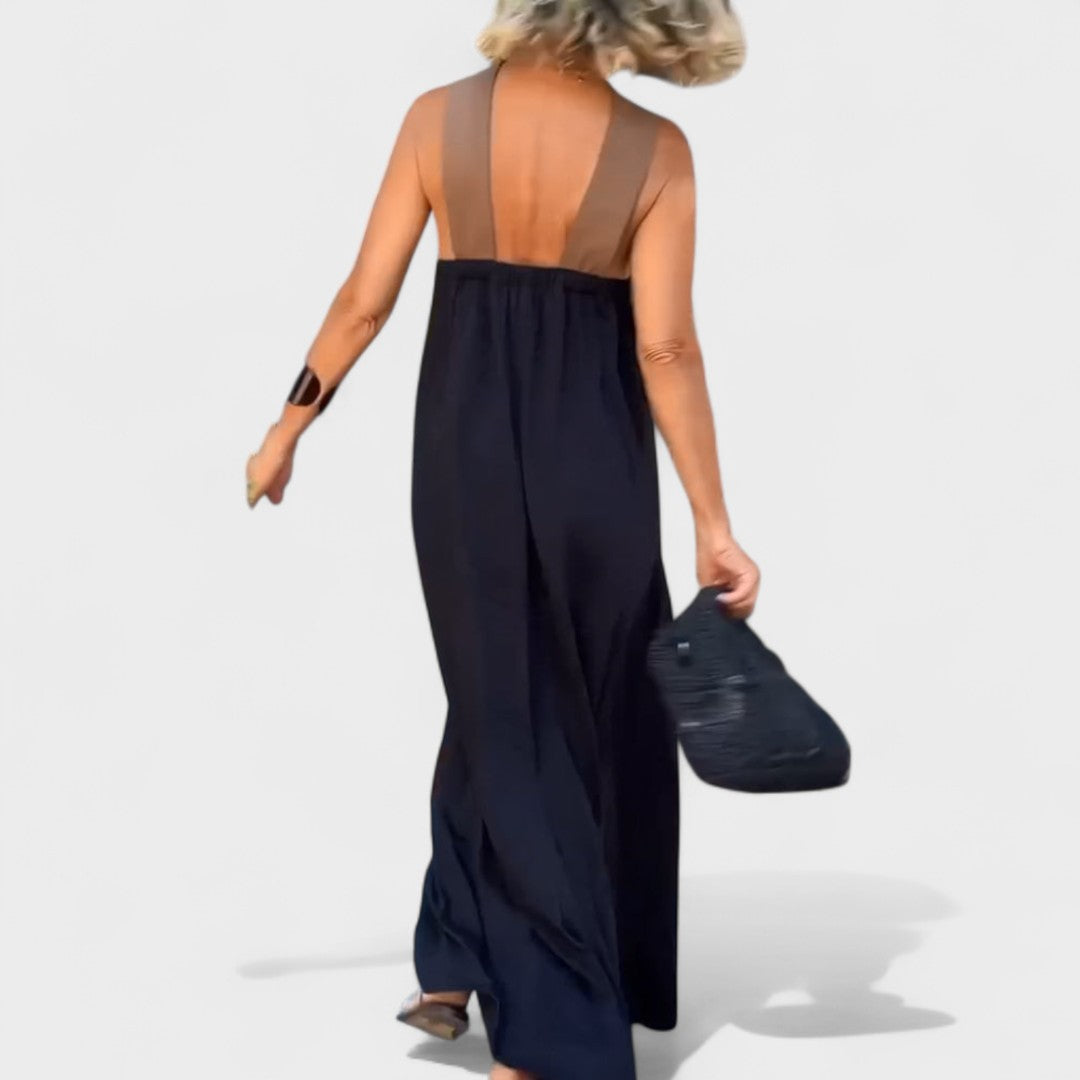 Elsie | Women's Cross-Neck Maxi Dress with Flowing Design and Versatile Style