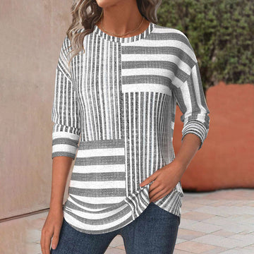 Avery | Striped Blouse with Short Sleeves