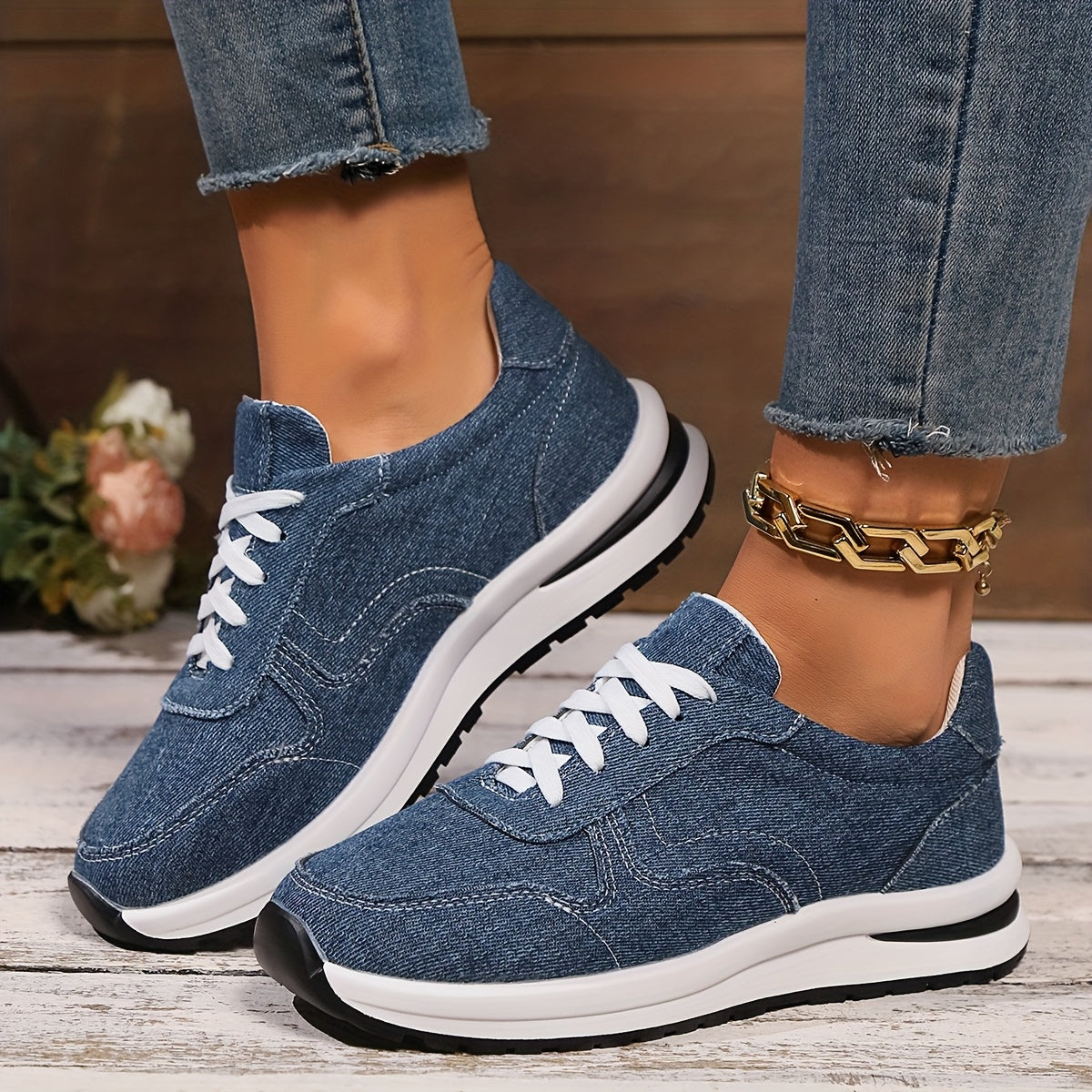 Blaire | Women's Sneakers with Denim Fabric and Supportive Design