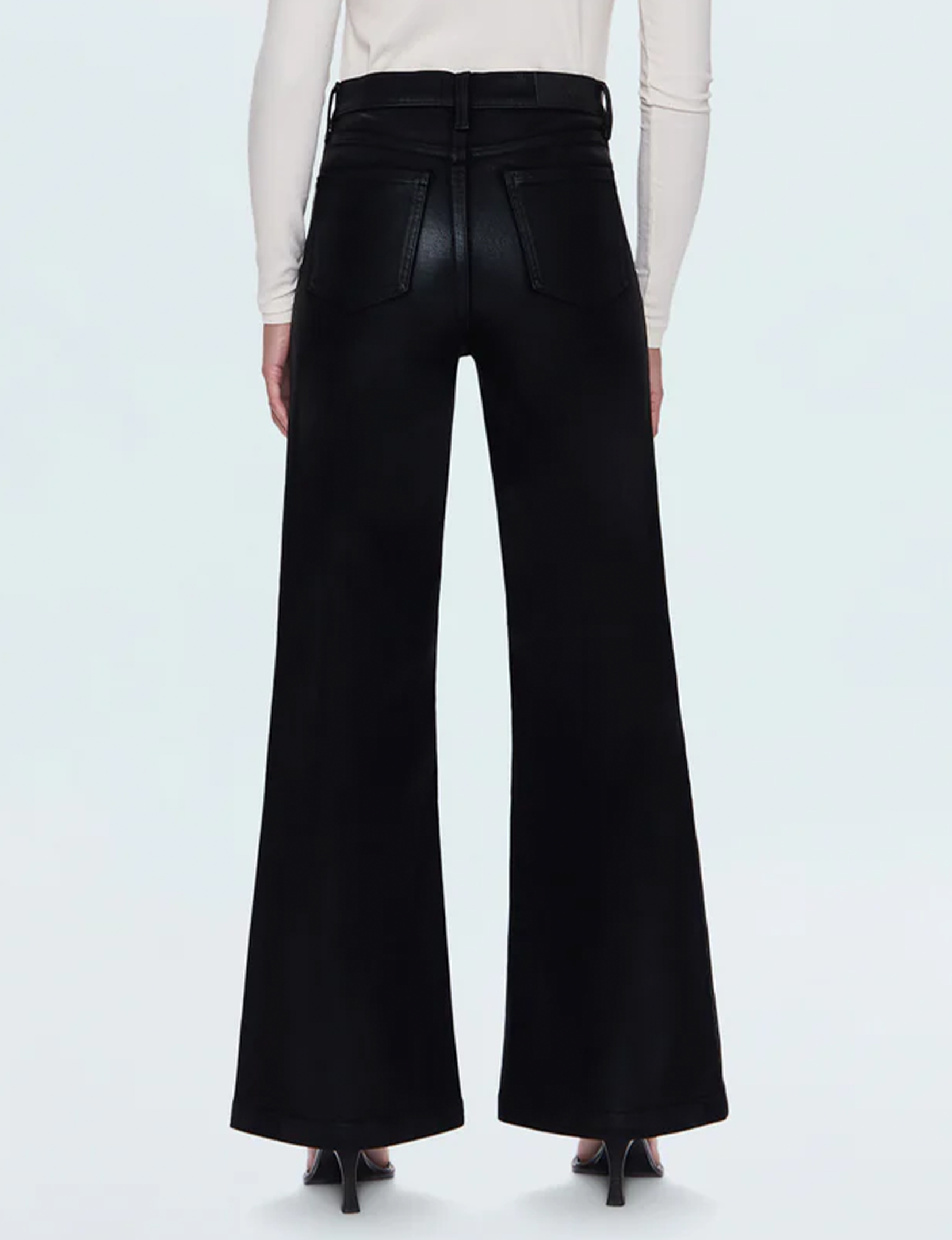 Lana High Rise Ultra Wide Leg, Coated Noir
