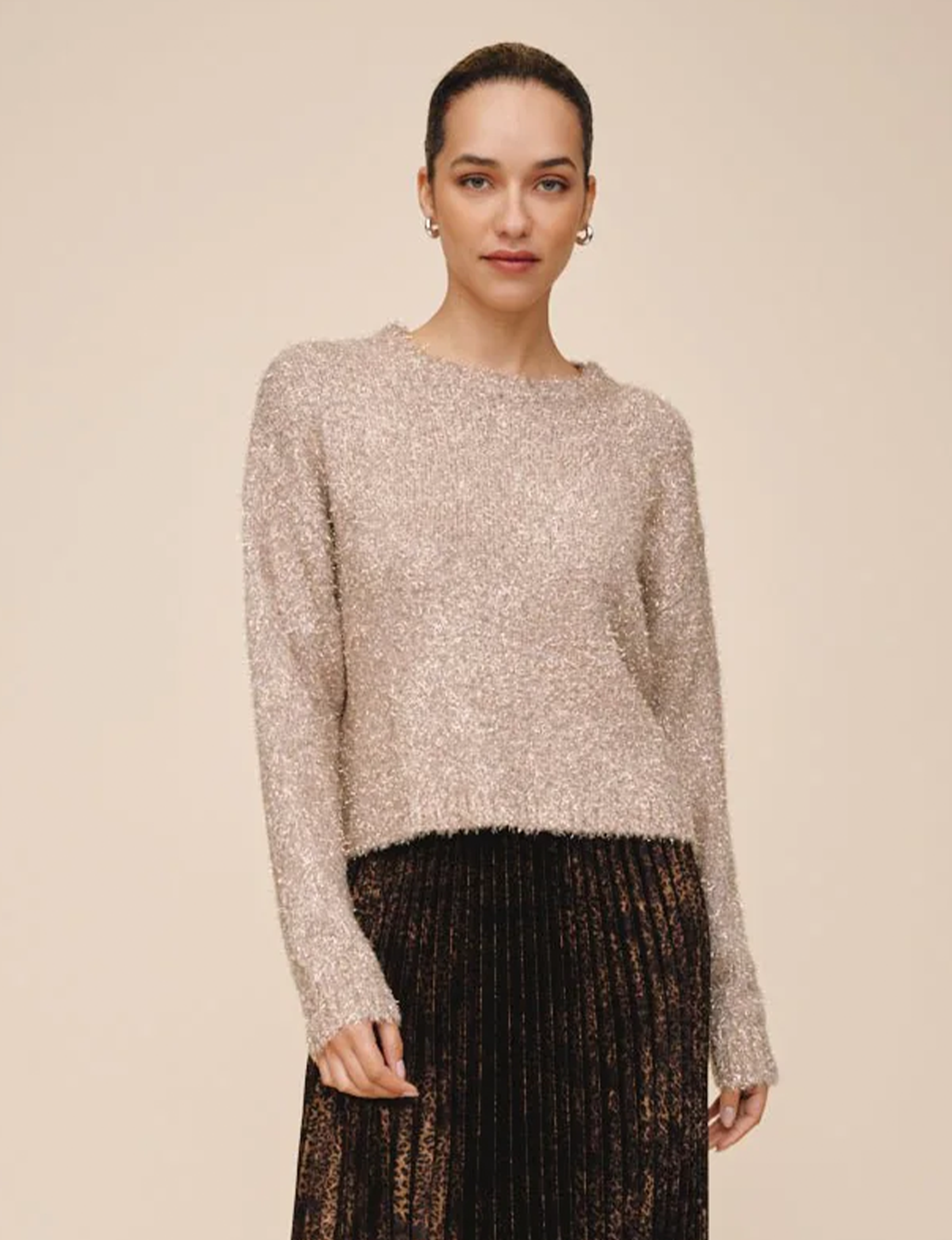 Slouchy Sweater, Gold Shimmer