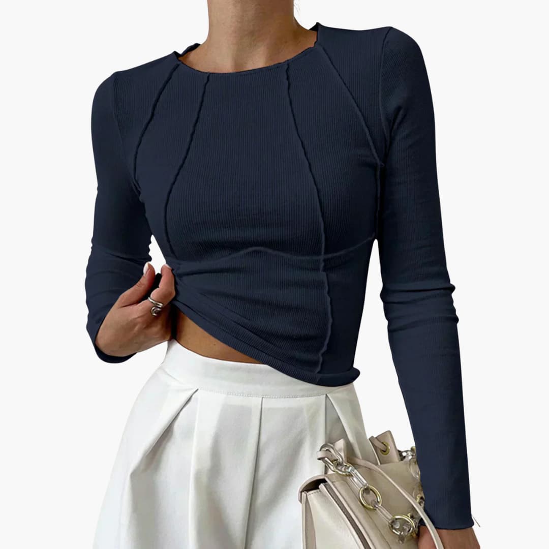 Camilla | Long Sleeve Top with Sculpted Seams