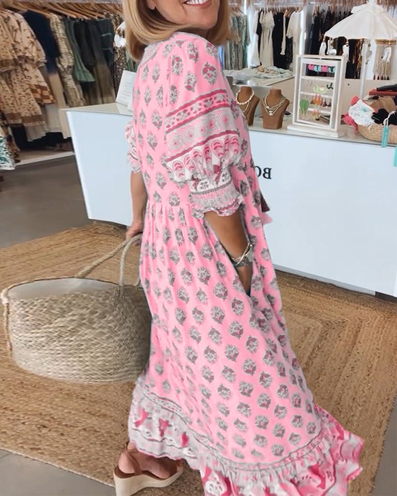 Audrey | Boho Midi Tassel Dress