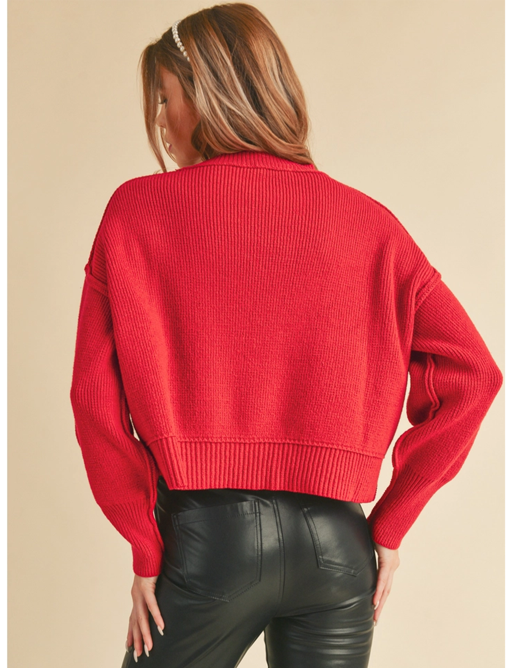 Regina Knit Sweater, Red