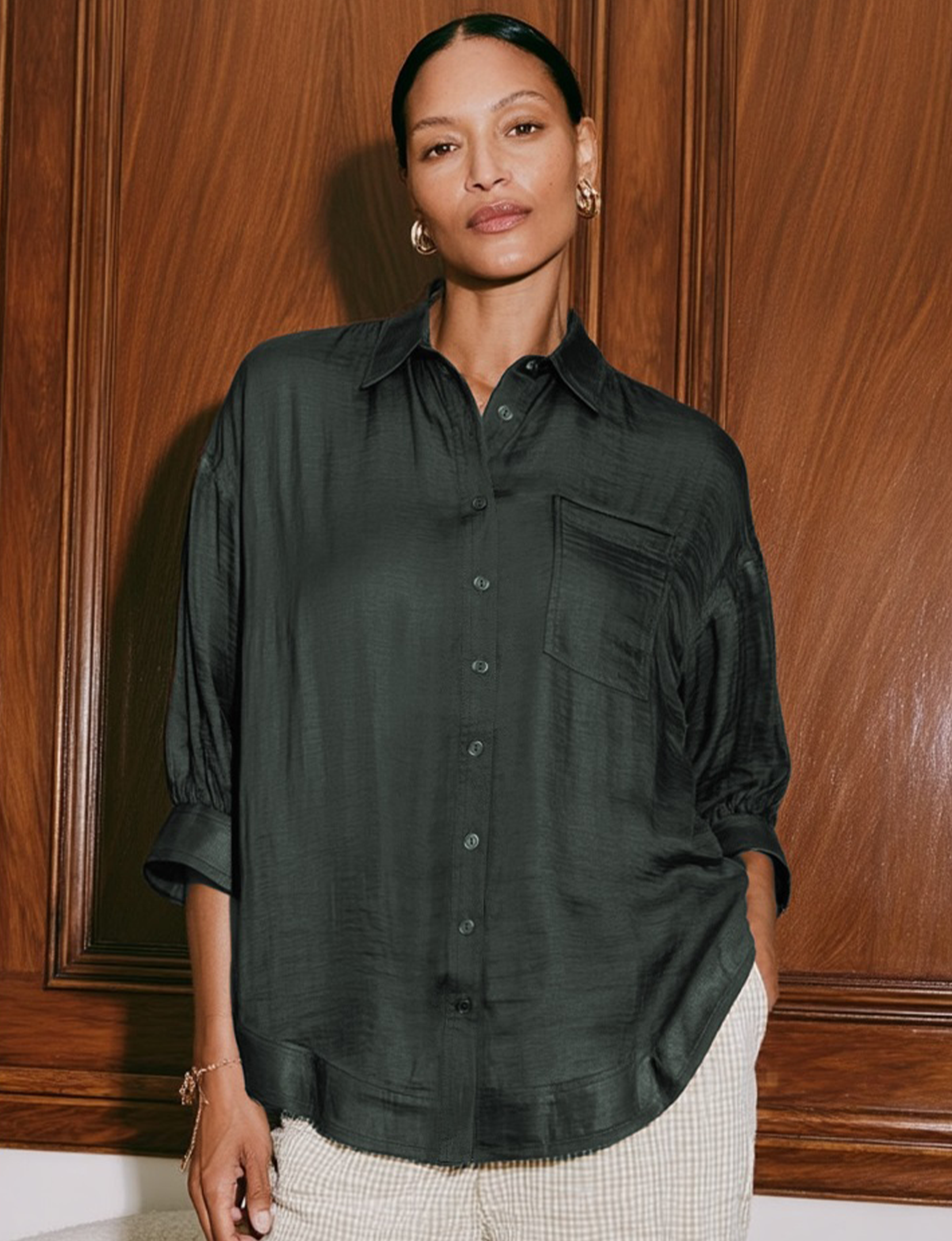 Adelena Blouse, Forest Green