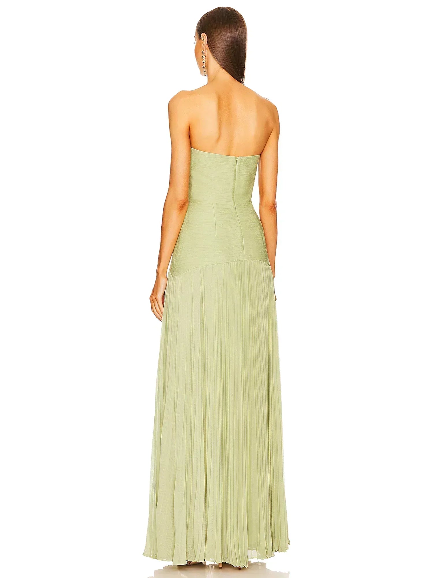Evangeline | Women's Strapless Pleated Maxi Dress Formal Evening Gown