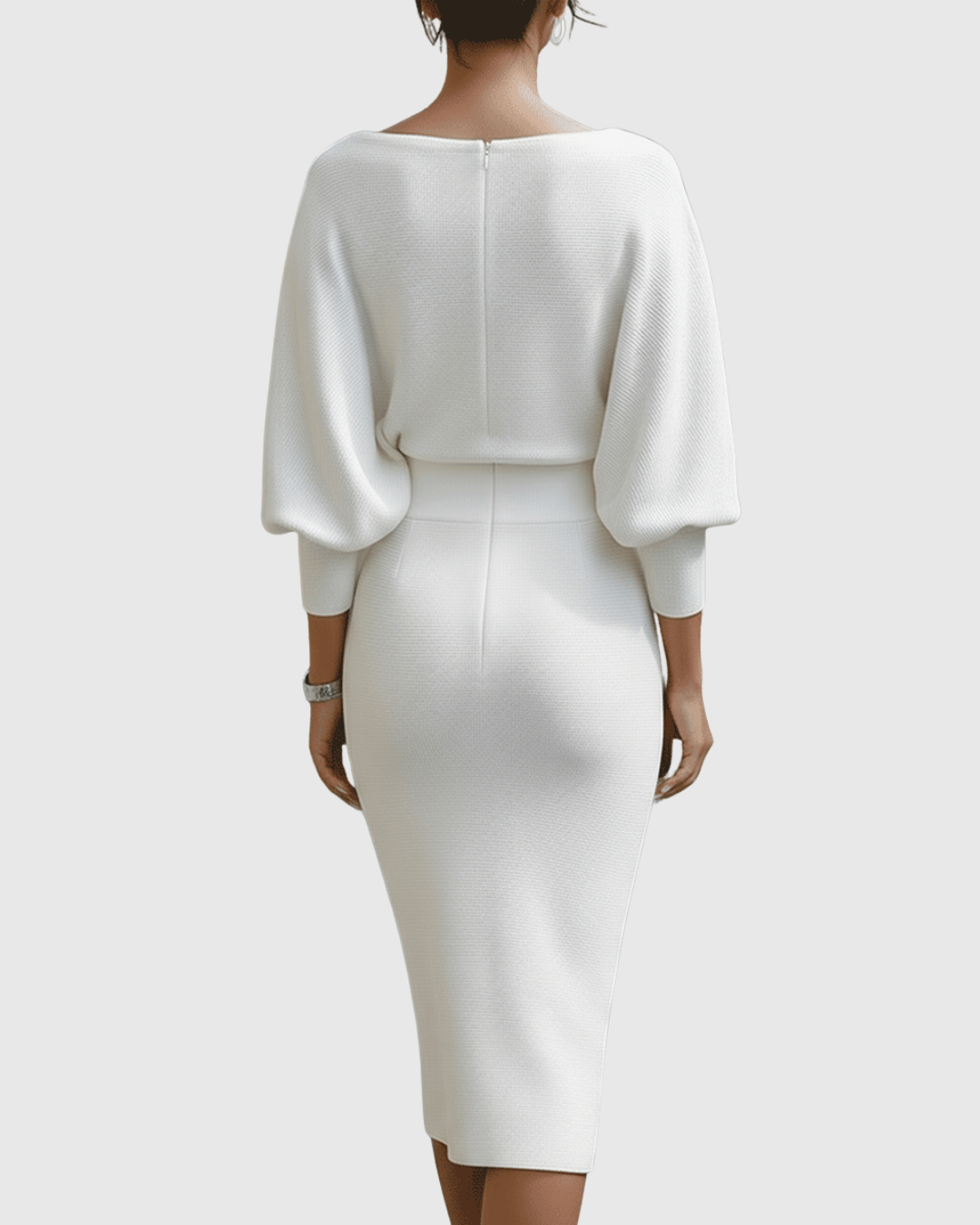 Adriana | Women's Midi Dress with Cowl Neck and Batwing Sleeves