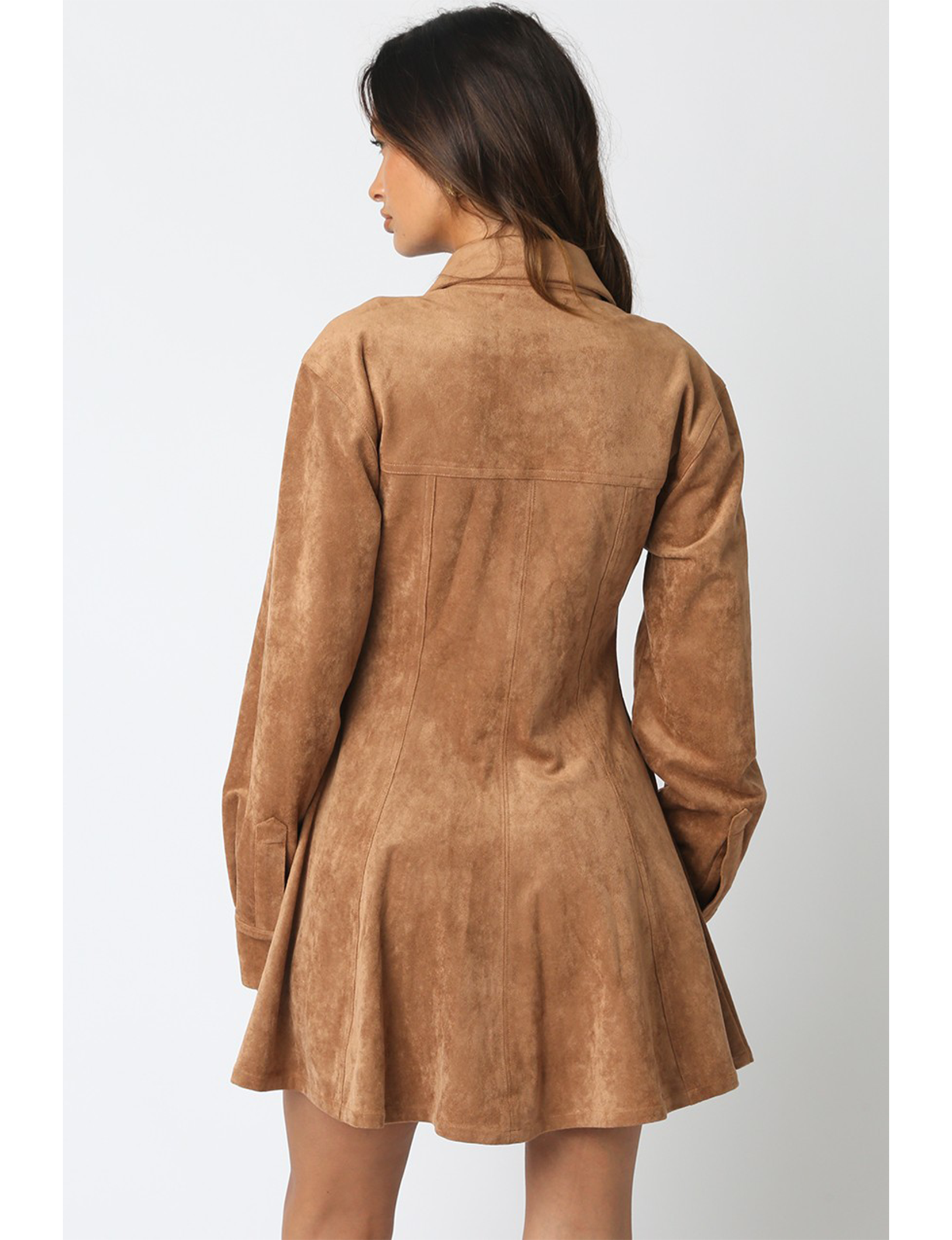 Kira Suede Dress, Light Brown