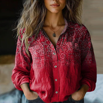 Camellia | Vintage Blouse with Bohemian Pattern