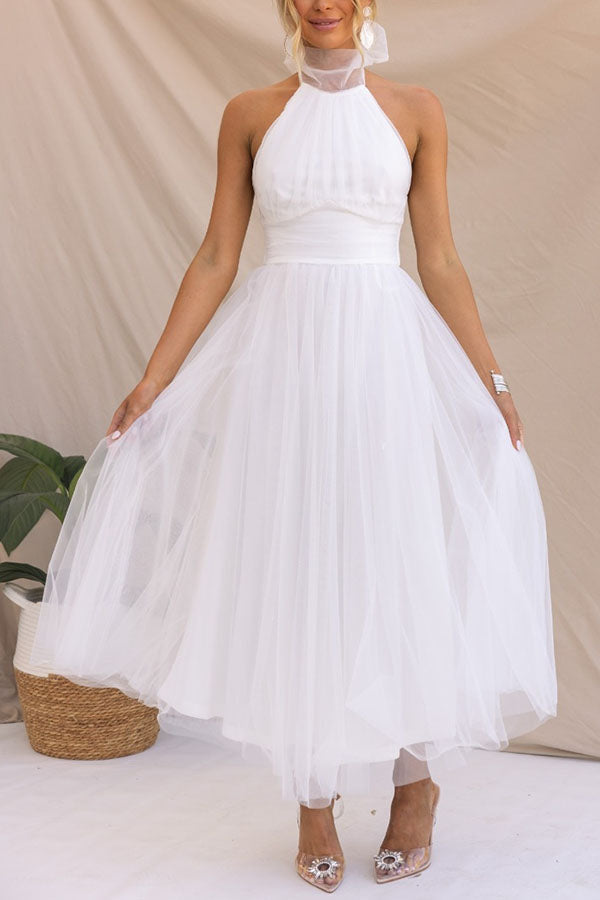 Bennett | Women's Tulle Dress with A-Line Silhouette and Sleeveless Design