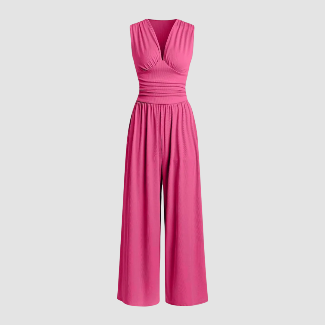 Adeline | Women's Wide-Leg Jumpsuit with Stretch Fabric and Relaxed Fit