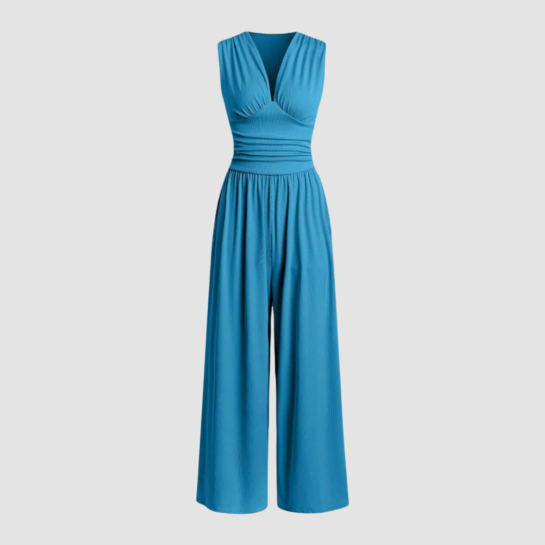 Adeline | Women's Wide-Leg Jumpsuit with Stretch Fabric and Relaxed Fit