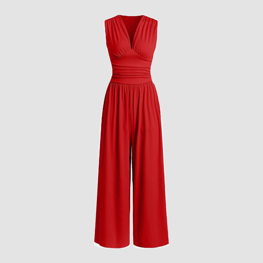 Adeline | Women's Wide-Leg Jumpsuit with Stretch Fabric and Relaxed Fit