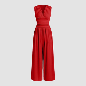 Adeline | Women's Wide-Leg Jumpsuit with Stretch Fabric and Relaxed Fit