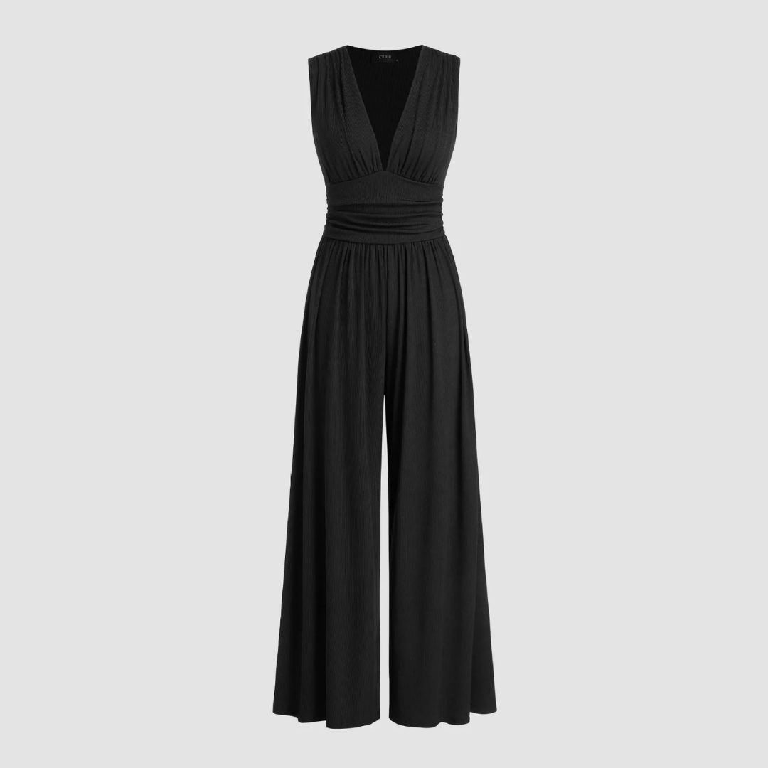Adeline | Women's Wide-Leg Jumpsuit with Stretch Fabric and Relaxed Fit
