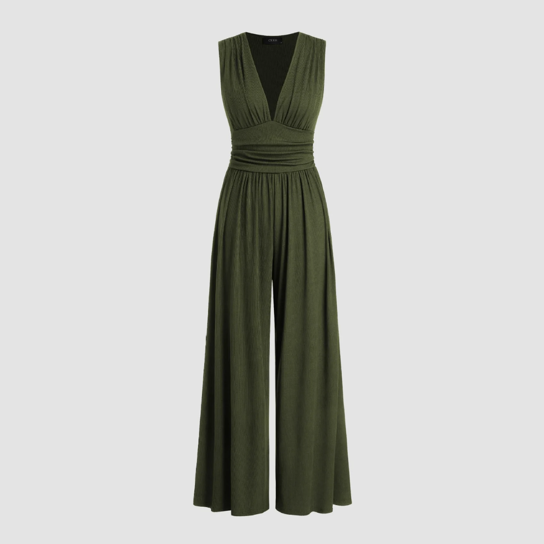 Adeline | Women's Wide-Leg Jumpsuit with Stretch Fabric and Relaxed Fit