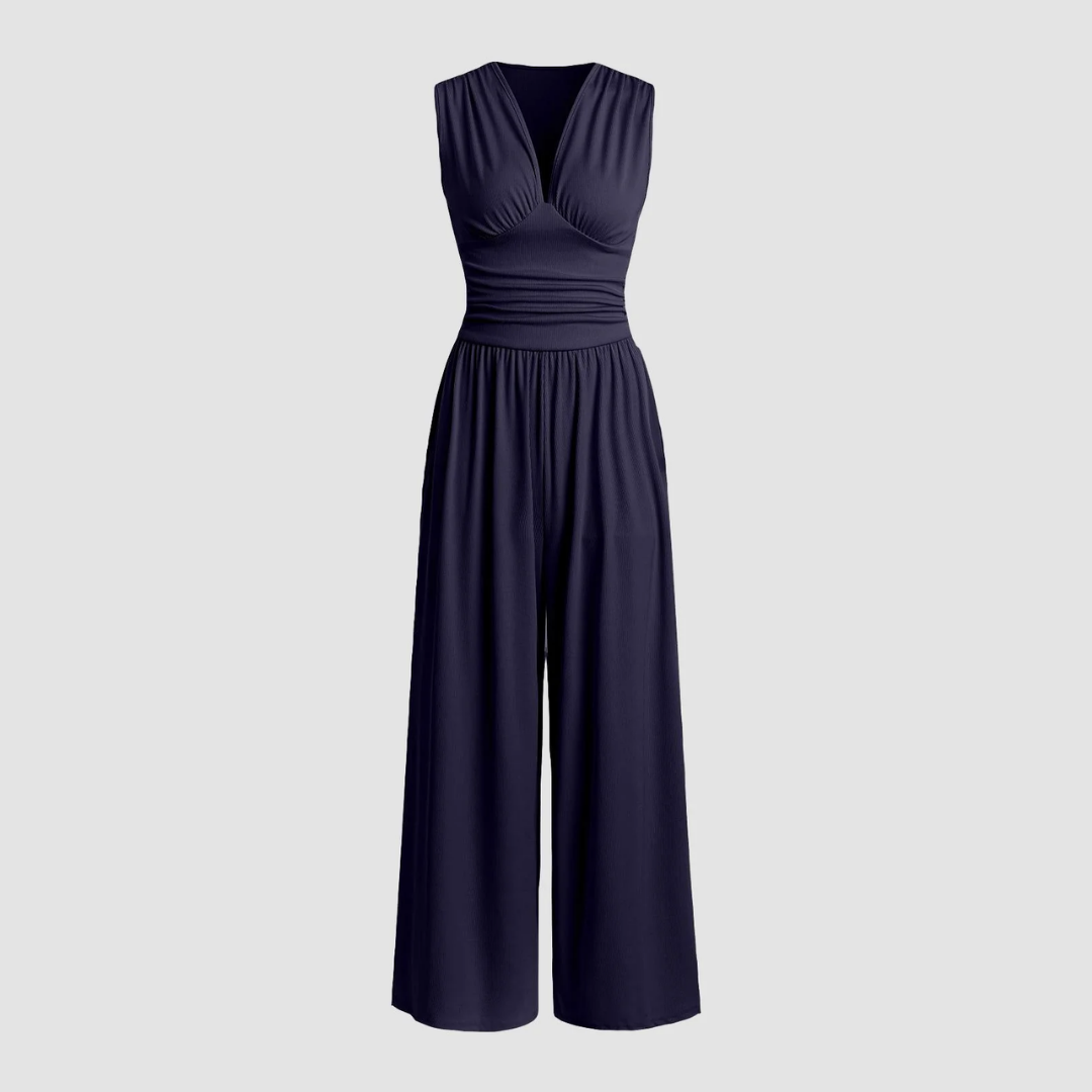 Adeline | Women's Wide-Leg Jumpsuit with Stretch Fabric and Relaxed Fit