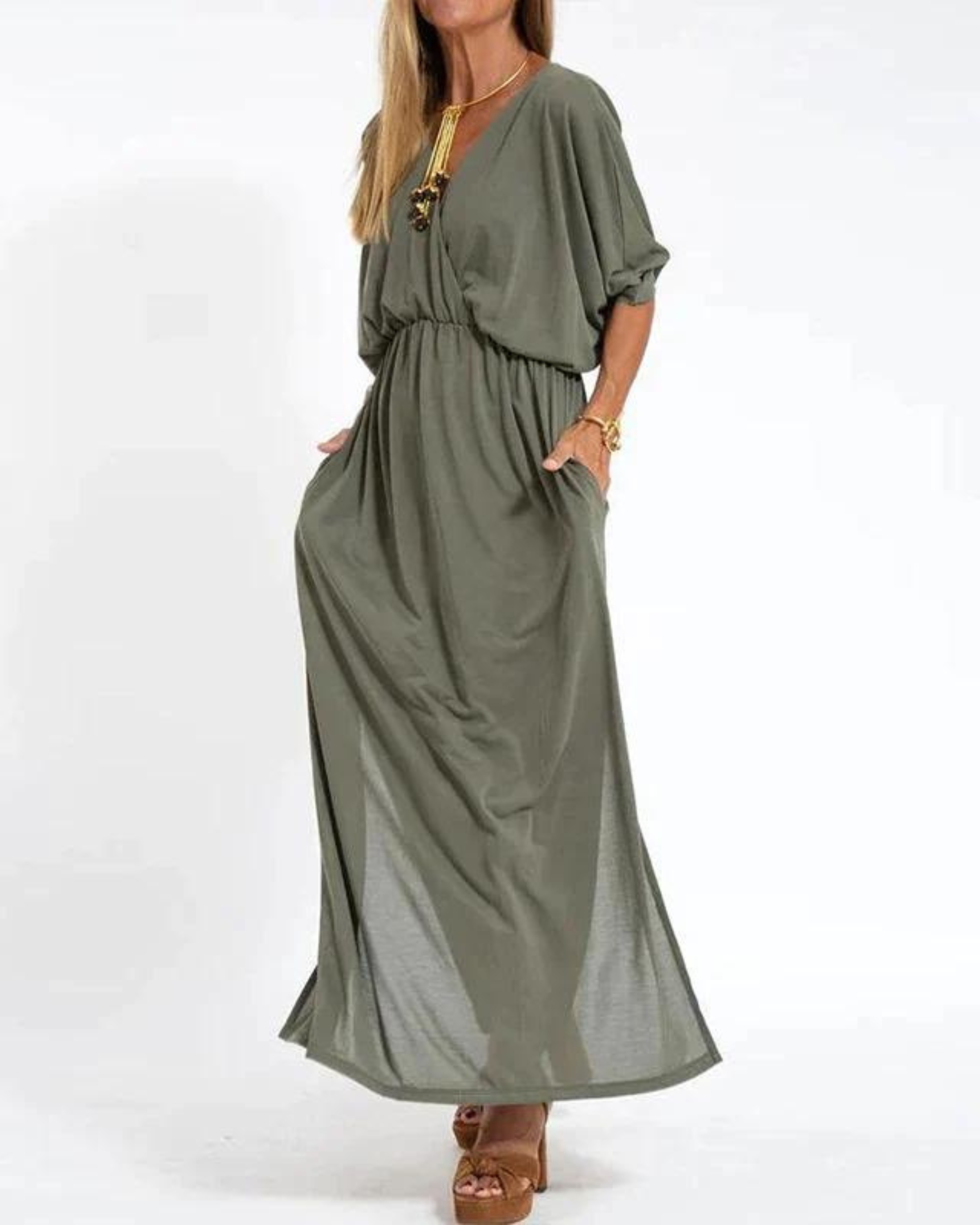 Delaney | Women's Long Dress with Flowy Design and Adjustable Straps