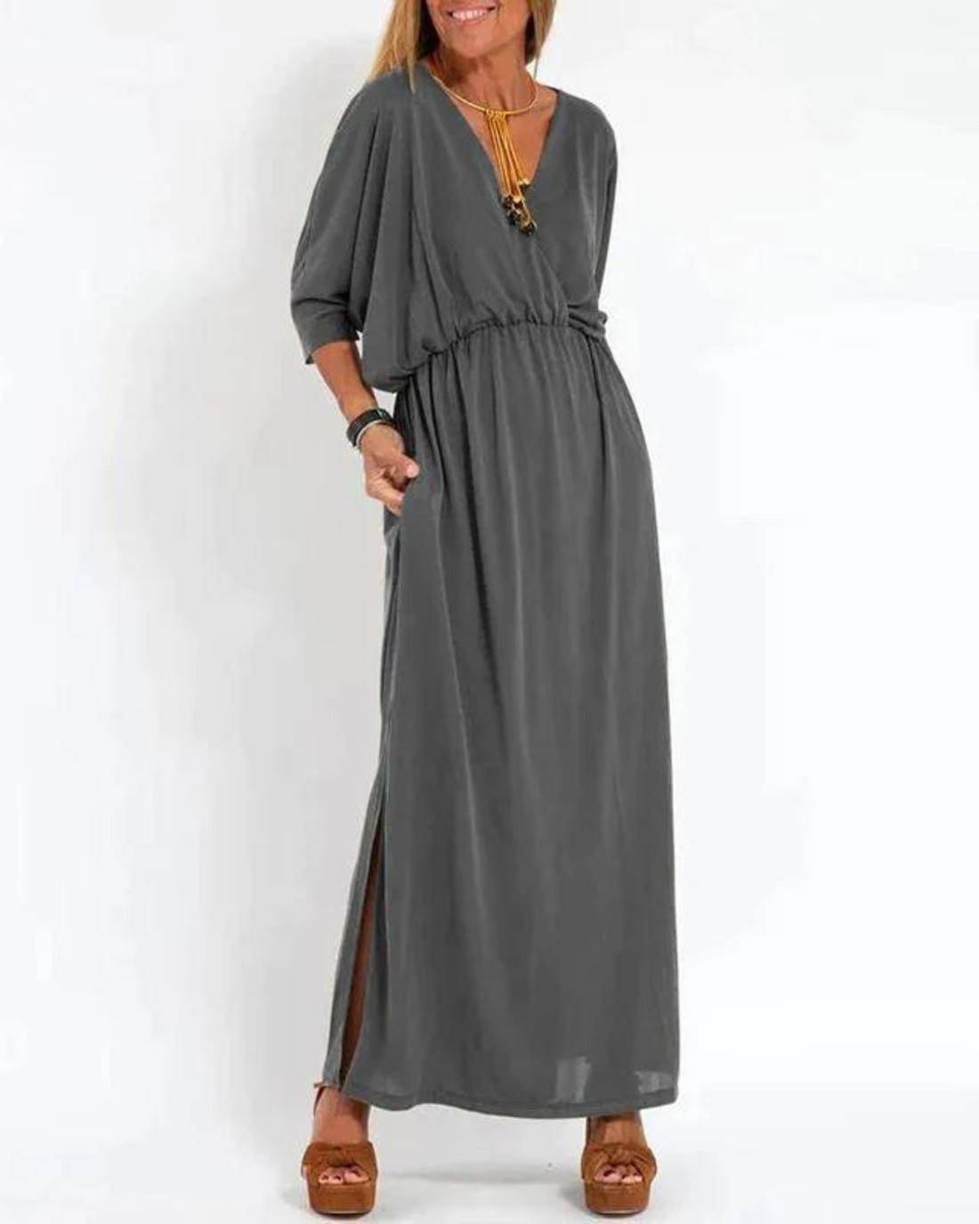 Delaney | Women's Long Dress with Flowy Design and Adjustable Straps