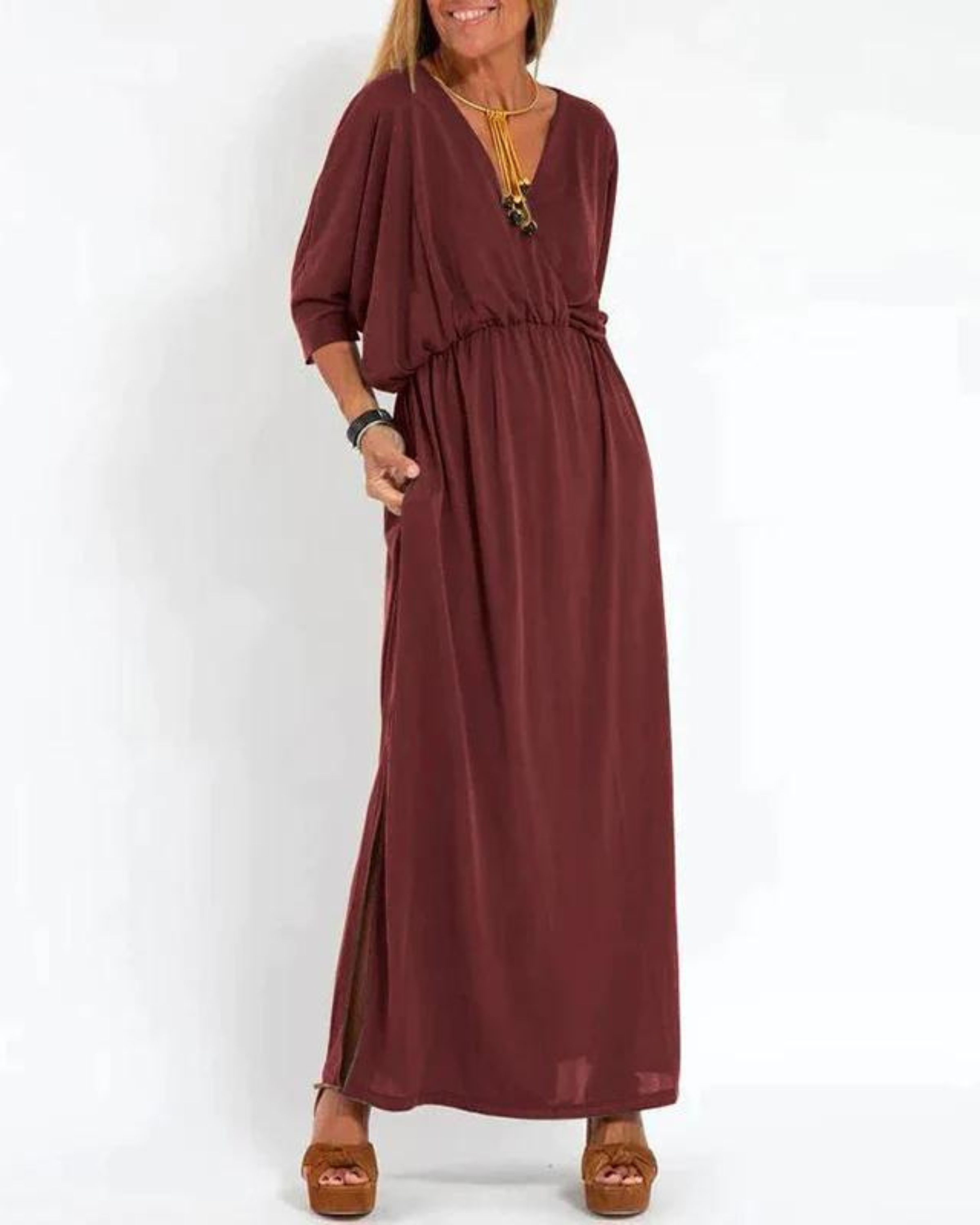 Delaney | Women's Long Dress with Flowy Design and Adjustable Straps