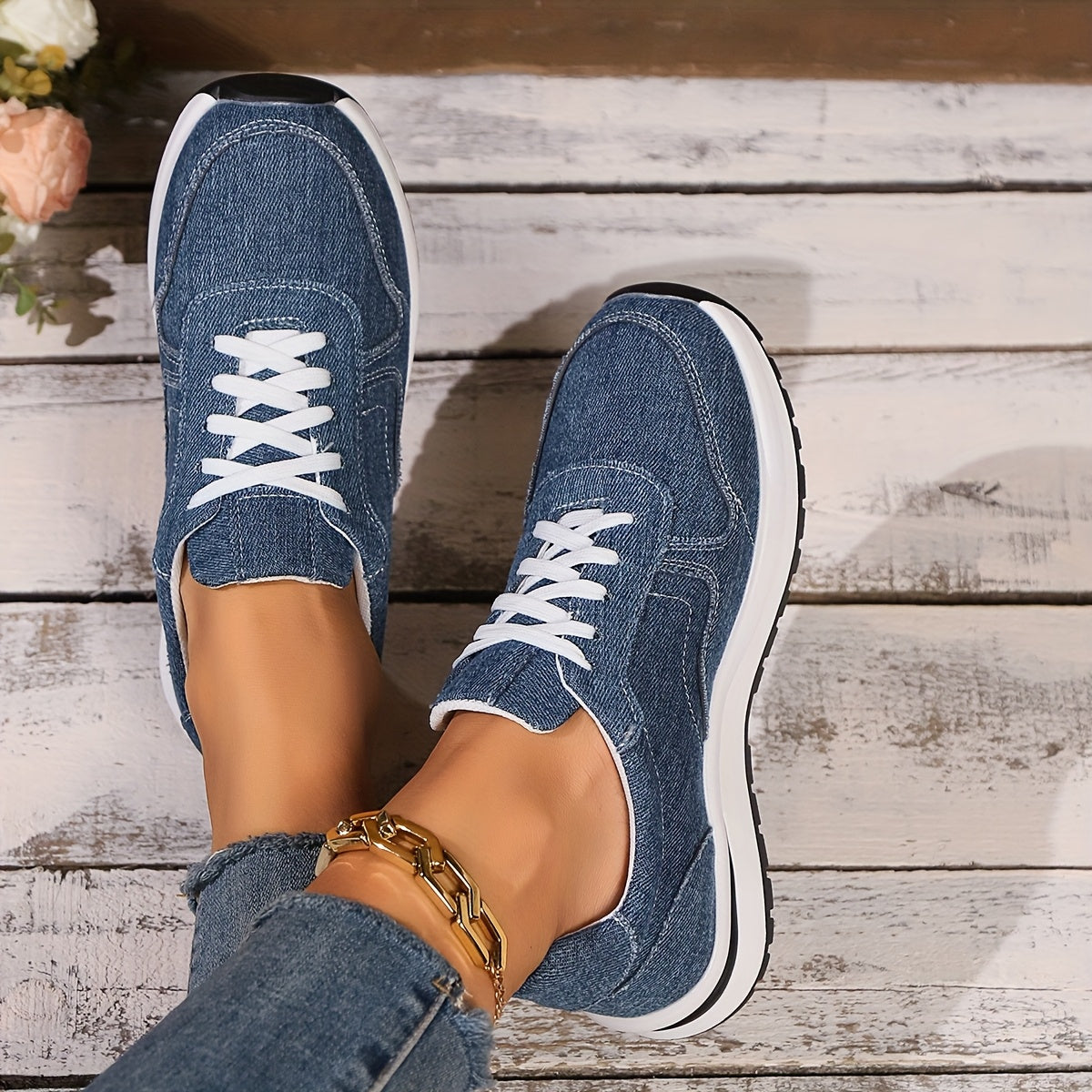 Blaire | Women's Sneakers with Denim Fabric and Supportive Design