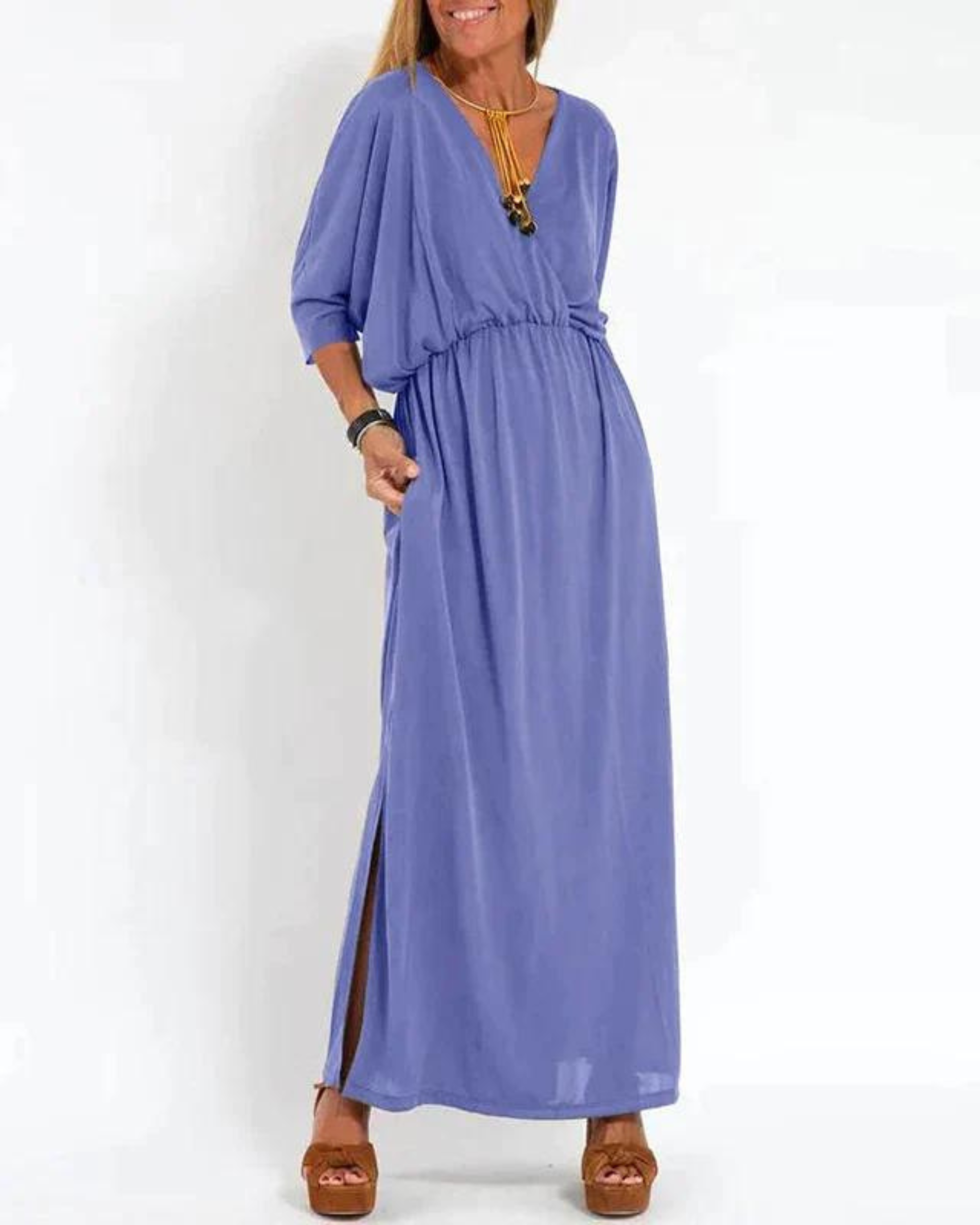 Delaney | Women's Long Dress with Flowy Design and Adjustable Straps