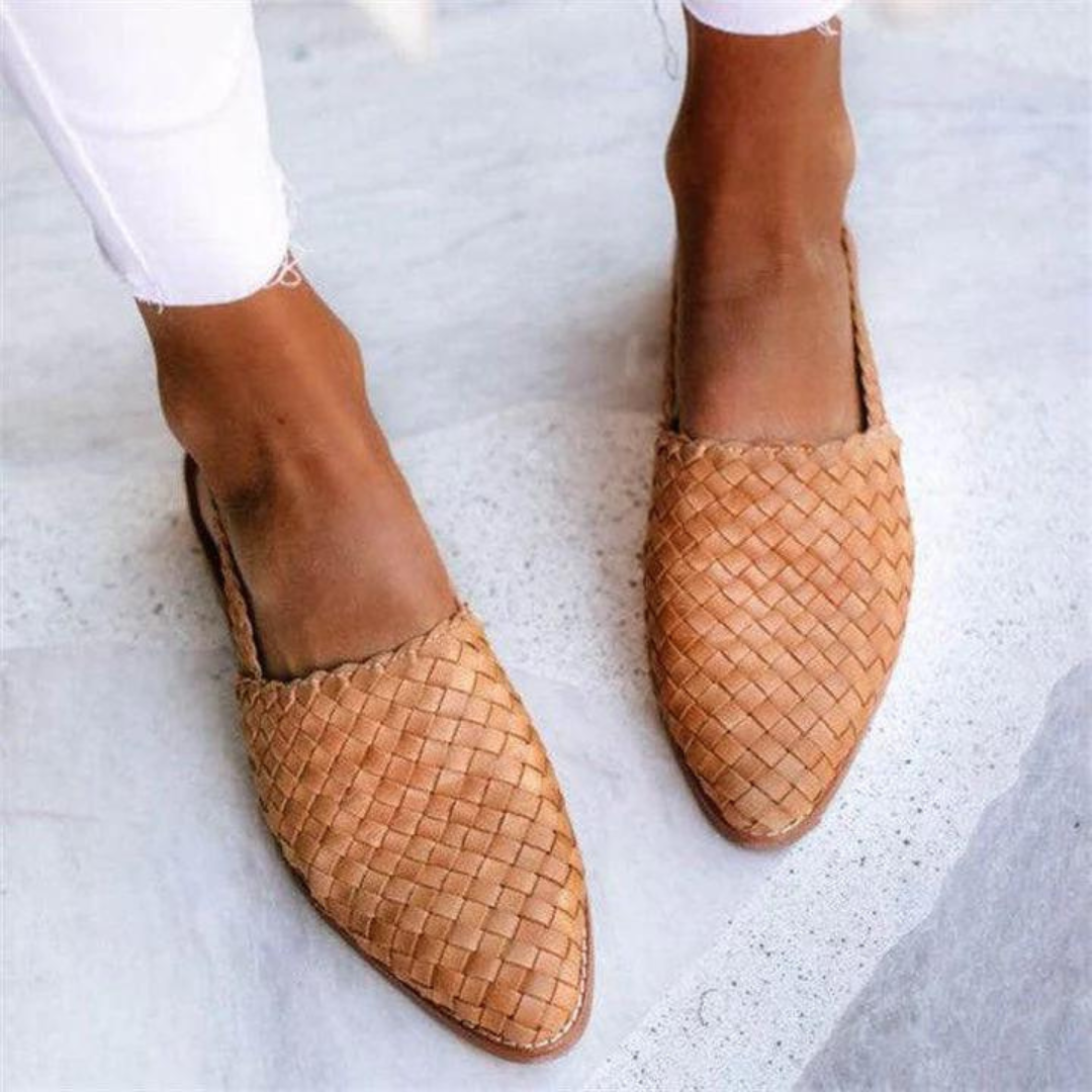 Donna | Elegant Woven Vegan Leather Ballerinas