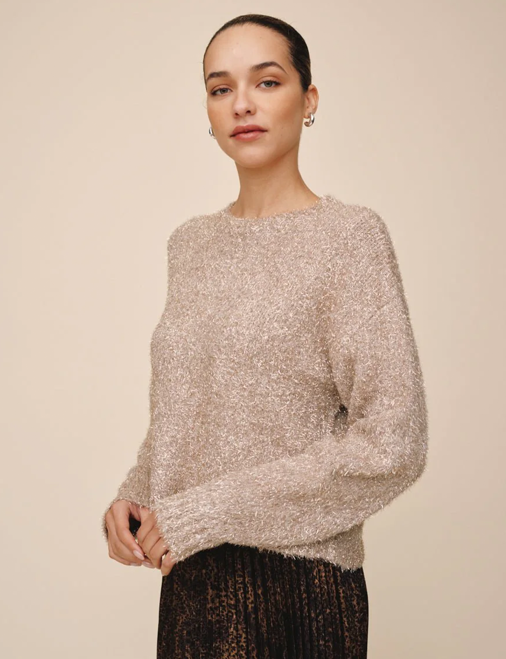 Slouchy Sweater, Gold Shimmer