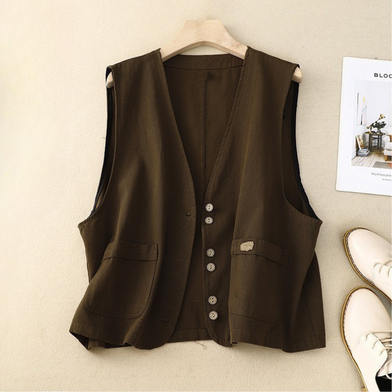 Clara | Button Vest with Relaxed Fit