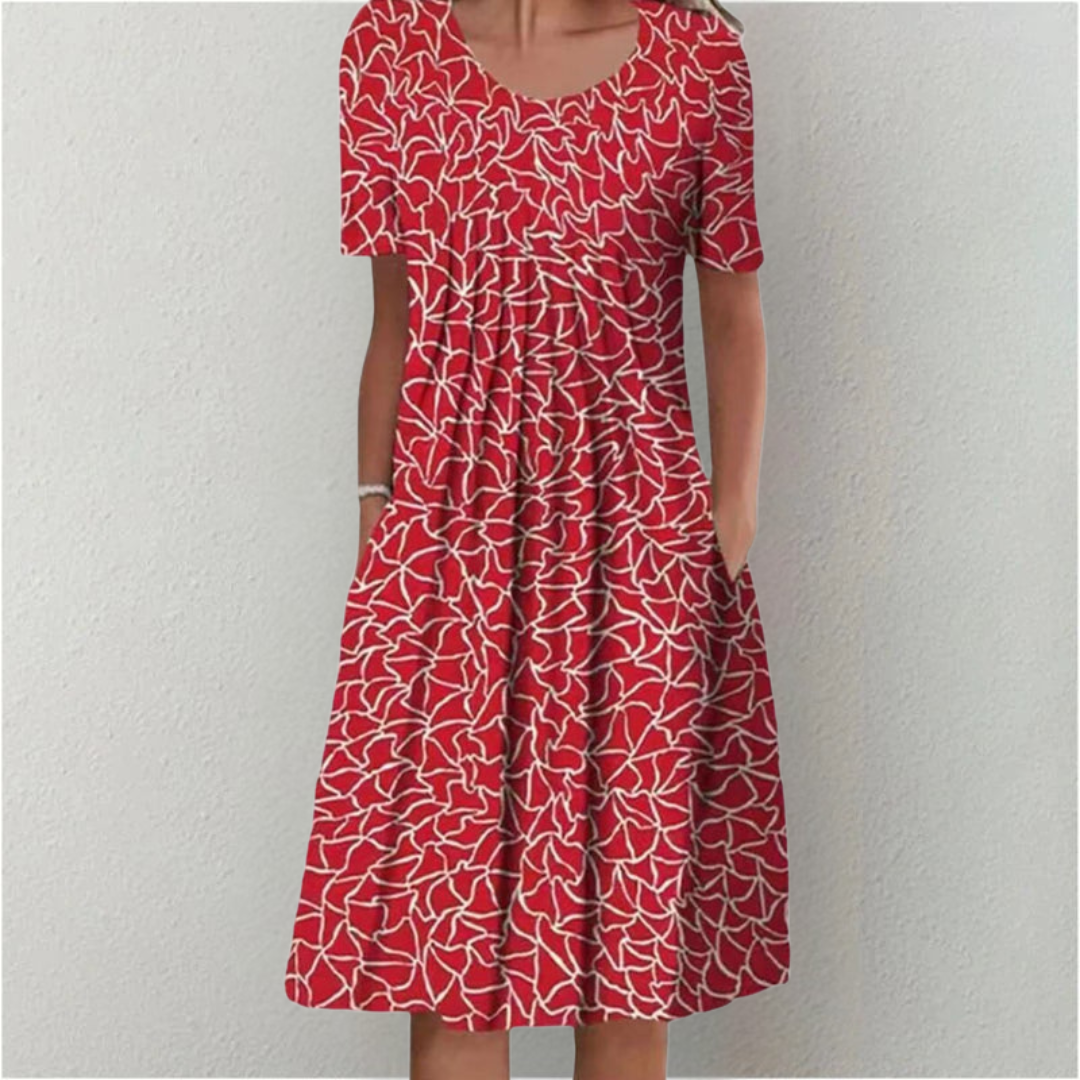 Celina | Women's Casual Floral Dress with Pockets and Short Sleeves