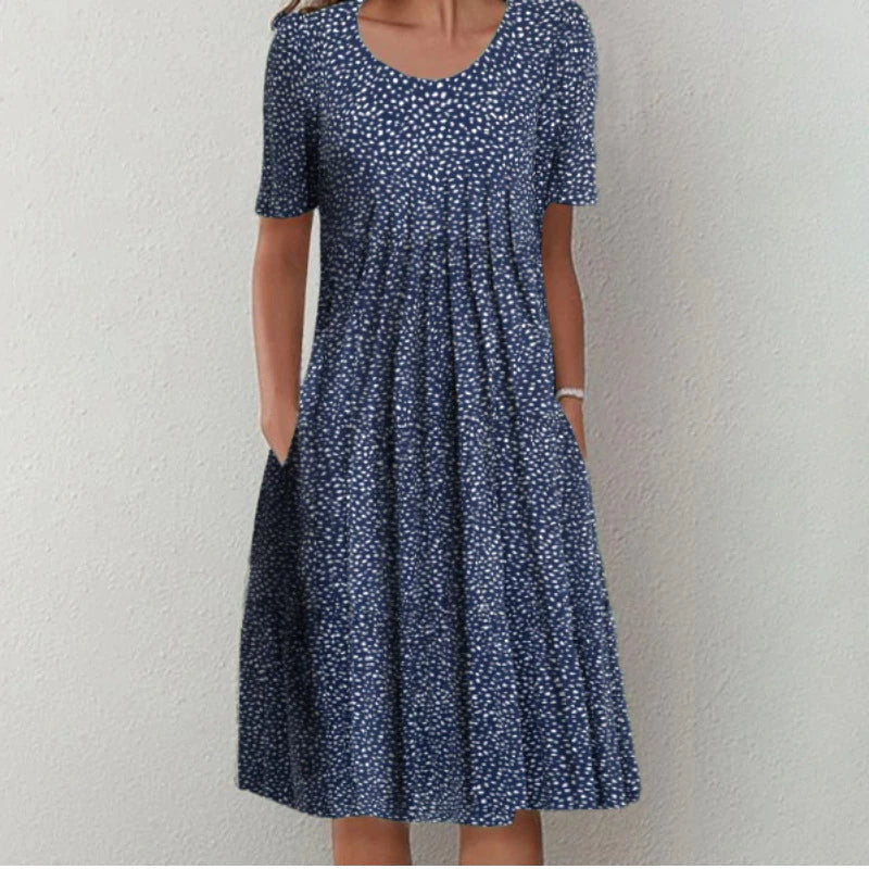 Celina | Women's Casual Floral Dress with Pockets and Short Sleeves