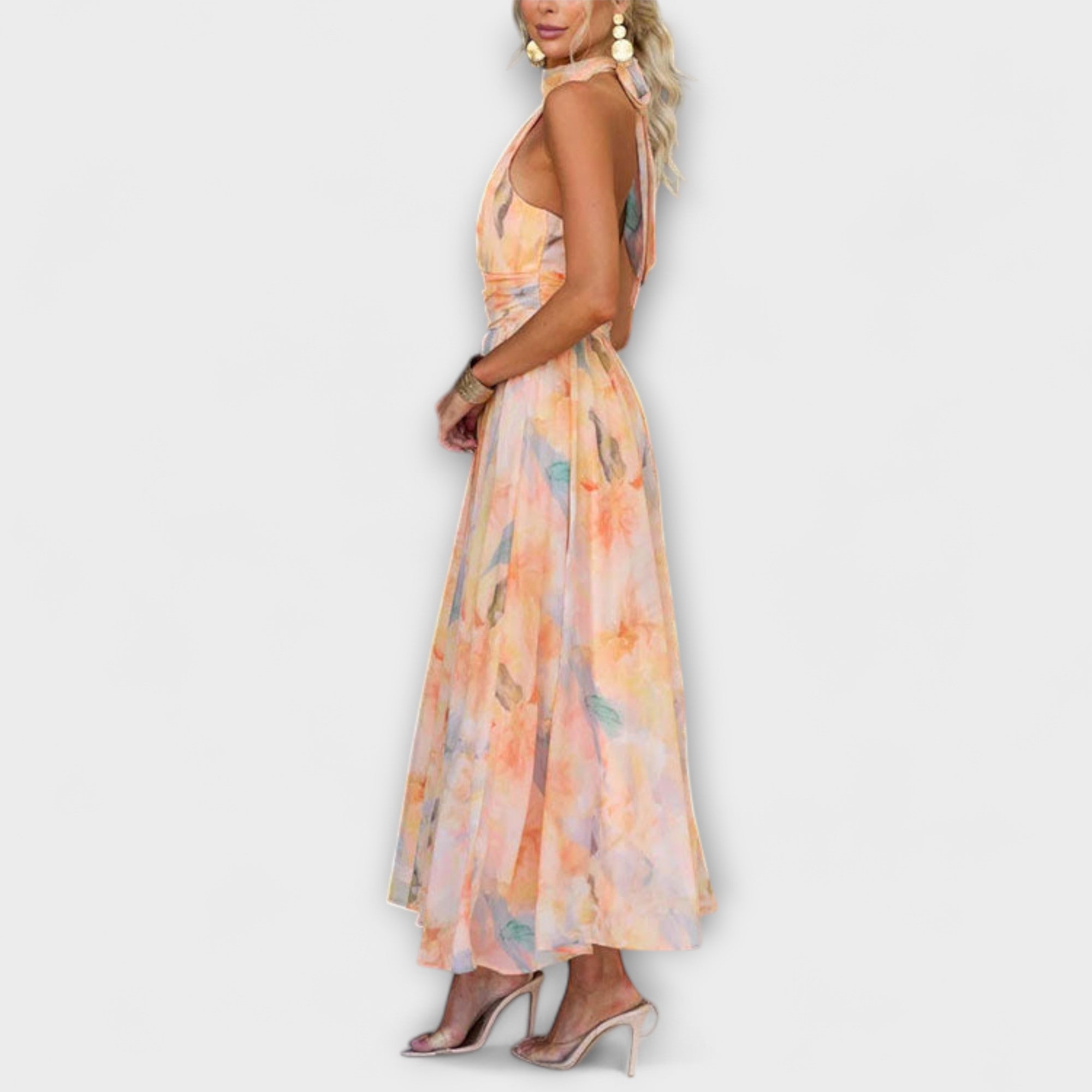 Elowen | Stylish Halter Maxi Dress Perfect for Summer Occasions