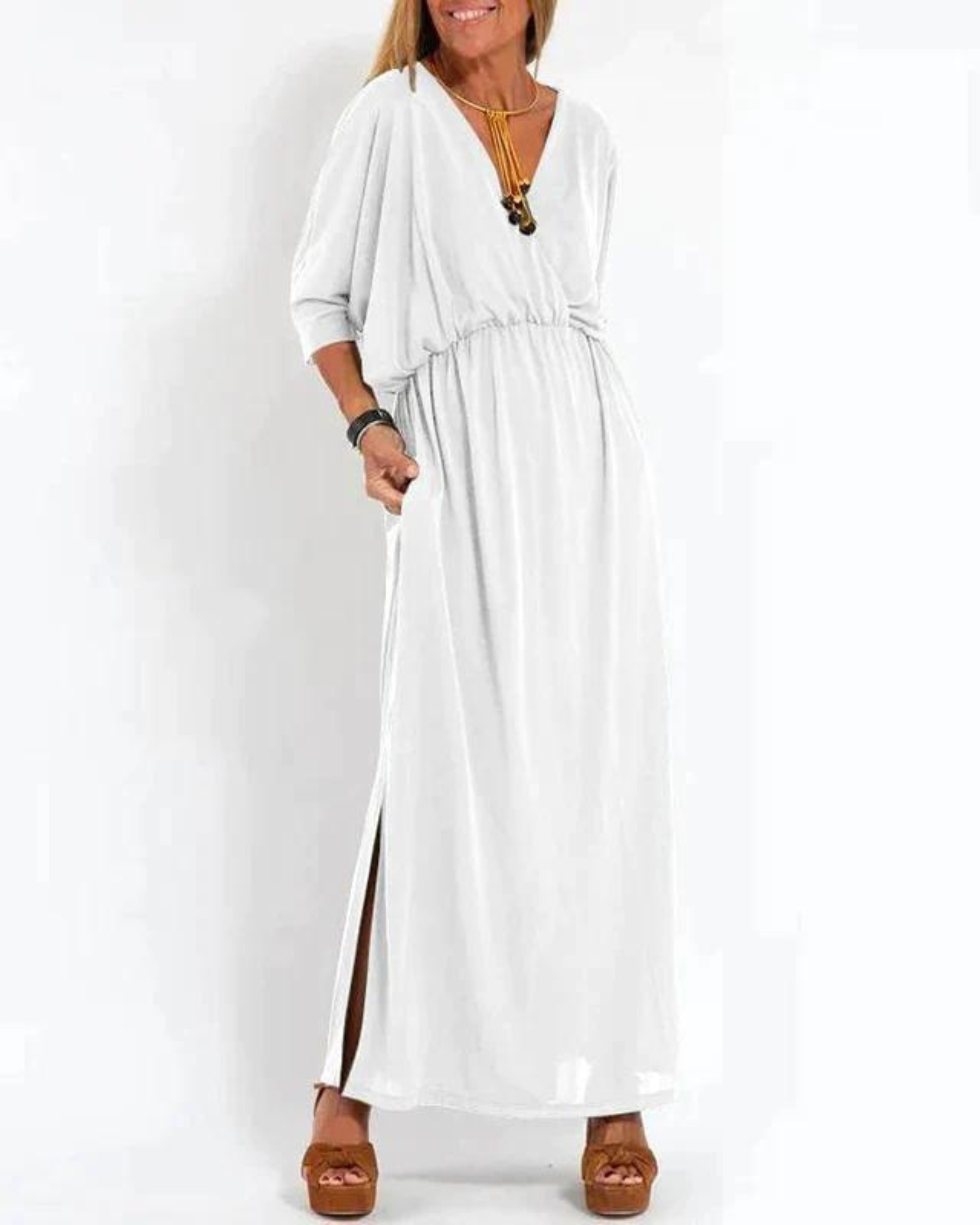 Delaney | Women's Long Dress with Flowy Design and Adjustable Straps