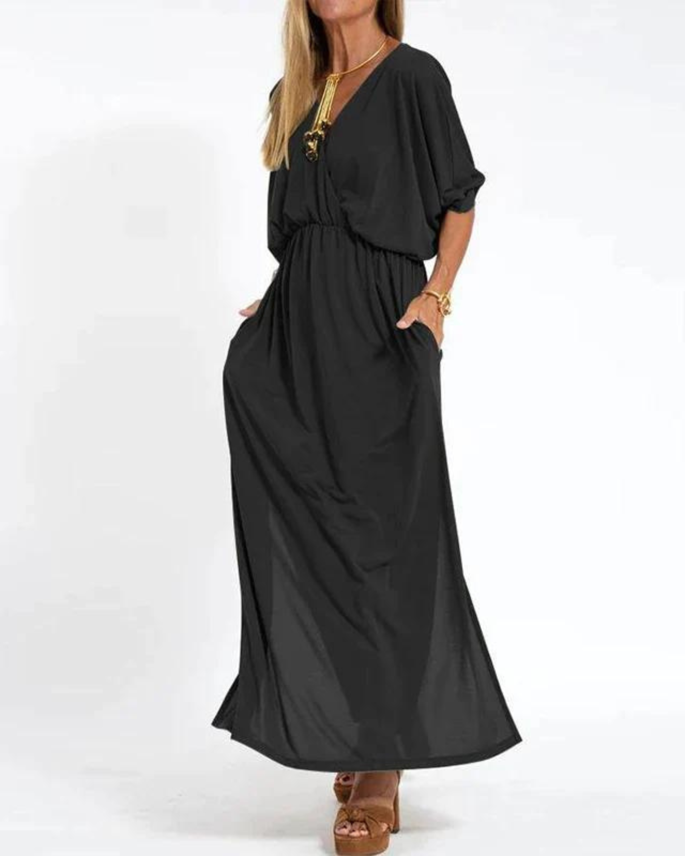 Delaney | Women's Long Dress with Flowy Design and Adjustable Straps