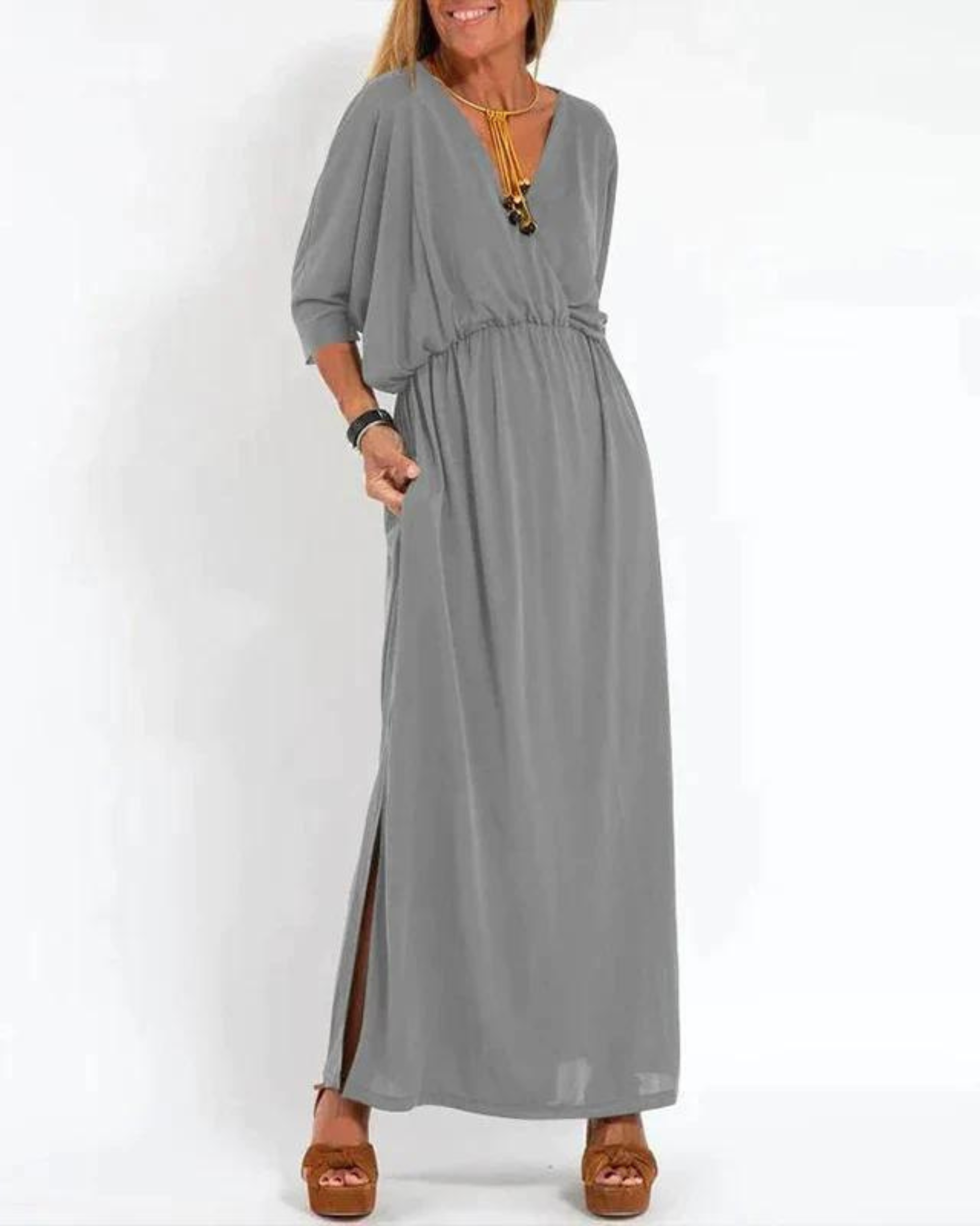 Delaney | Women's Long Dress with Flowy Design and Adjustable Straps
